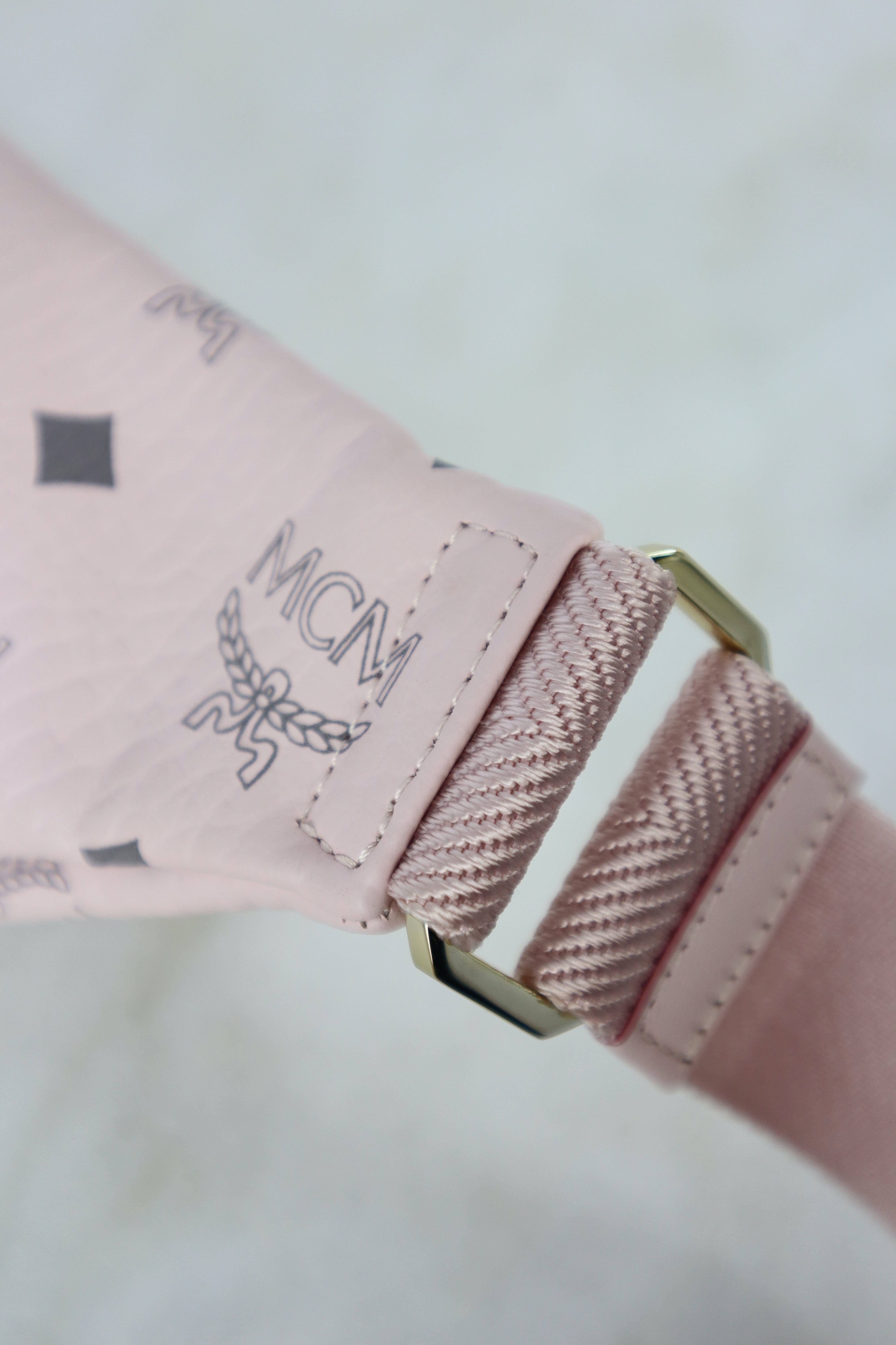 MCM Baby Pink Visetos Fursten Belt Bag