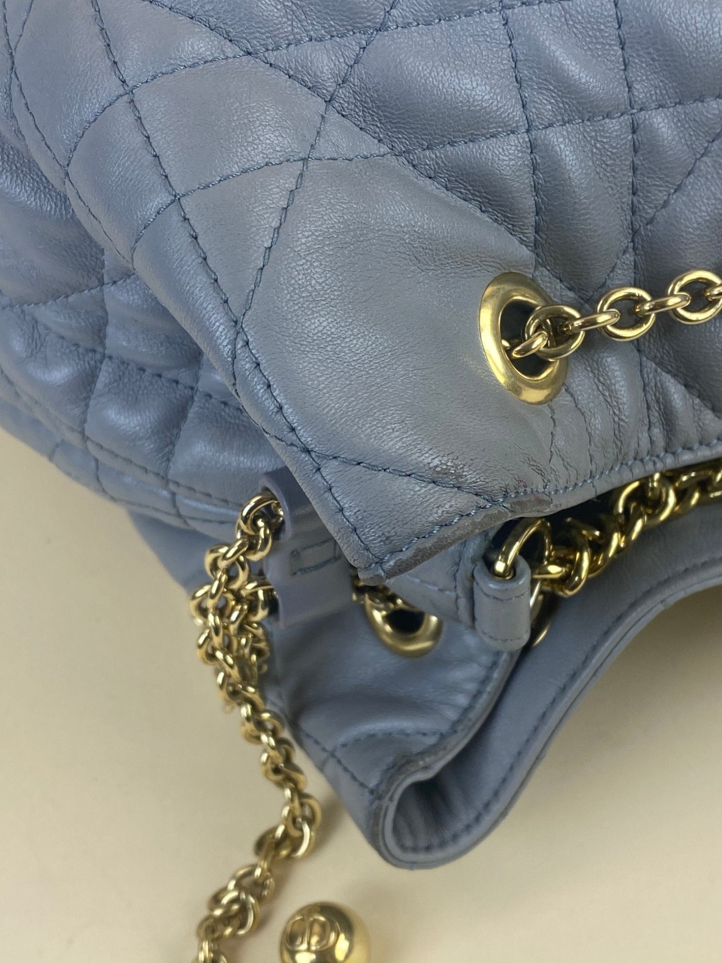 Christian Dior grey cannage Ammi medium bucket bag