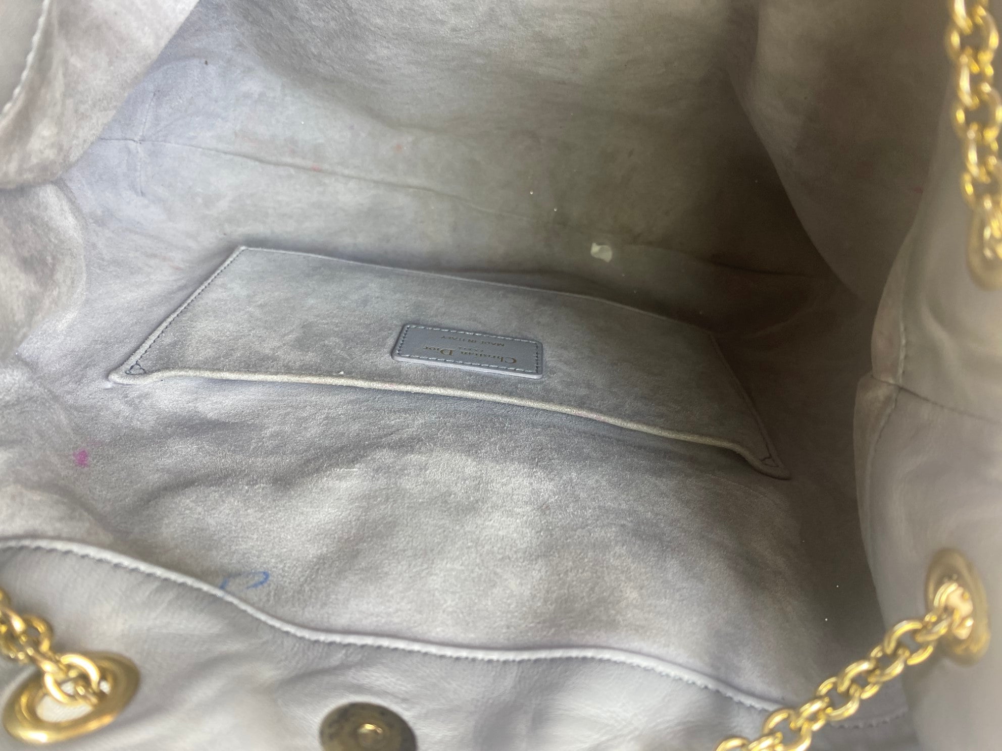 Christian Dior grey cannage Ammi medium bucket bag