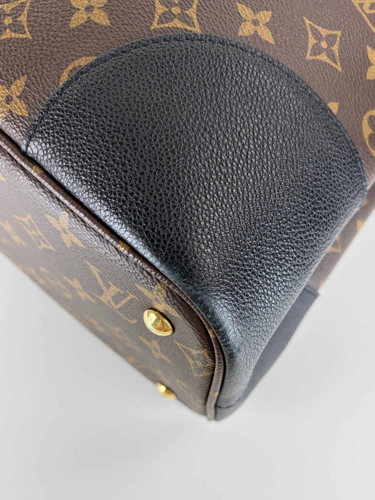 Louis vuitton monogram black leather flandrin handbag