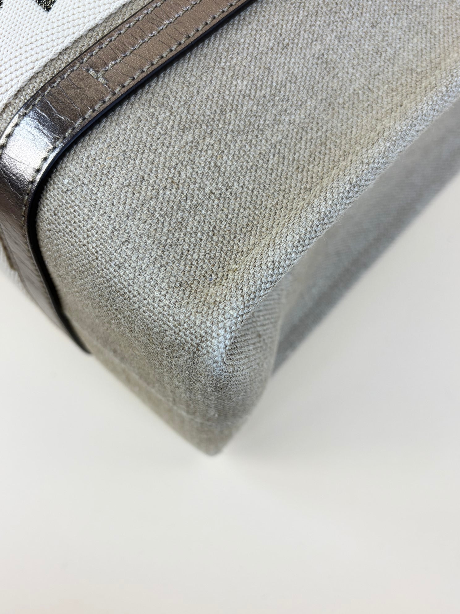 Chloe shiny grey Woody medium Tote Bag