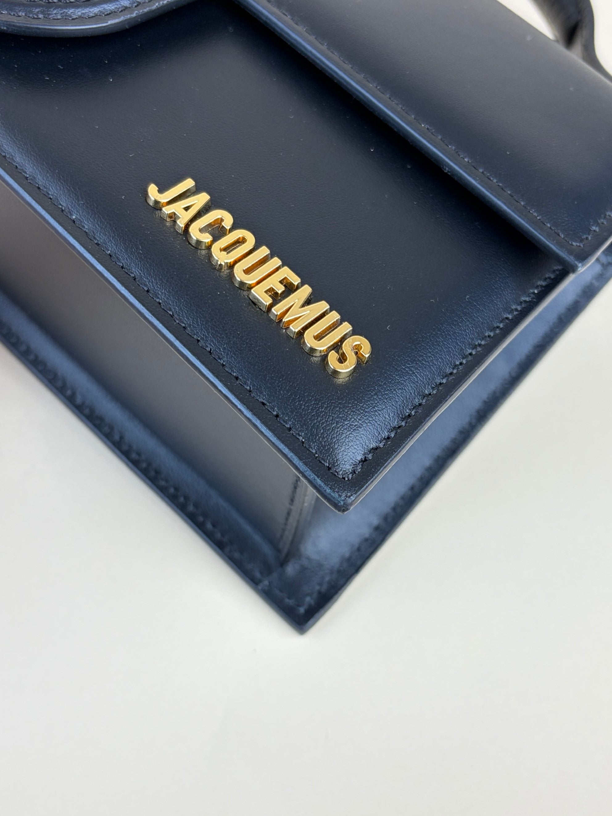 Jacquemus black leather the large bambino top handle