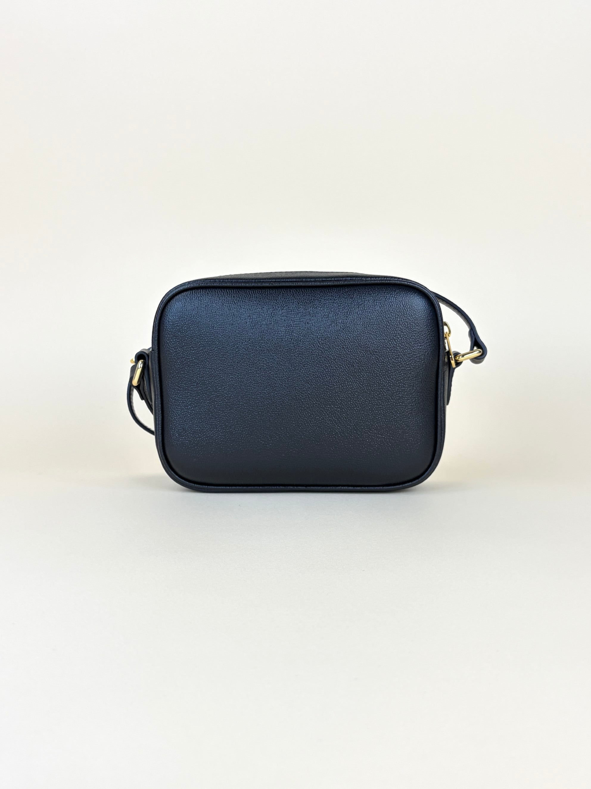 Burberry black leather and House Check small camera bag