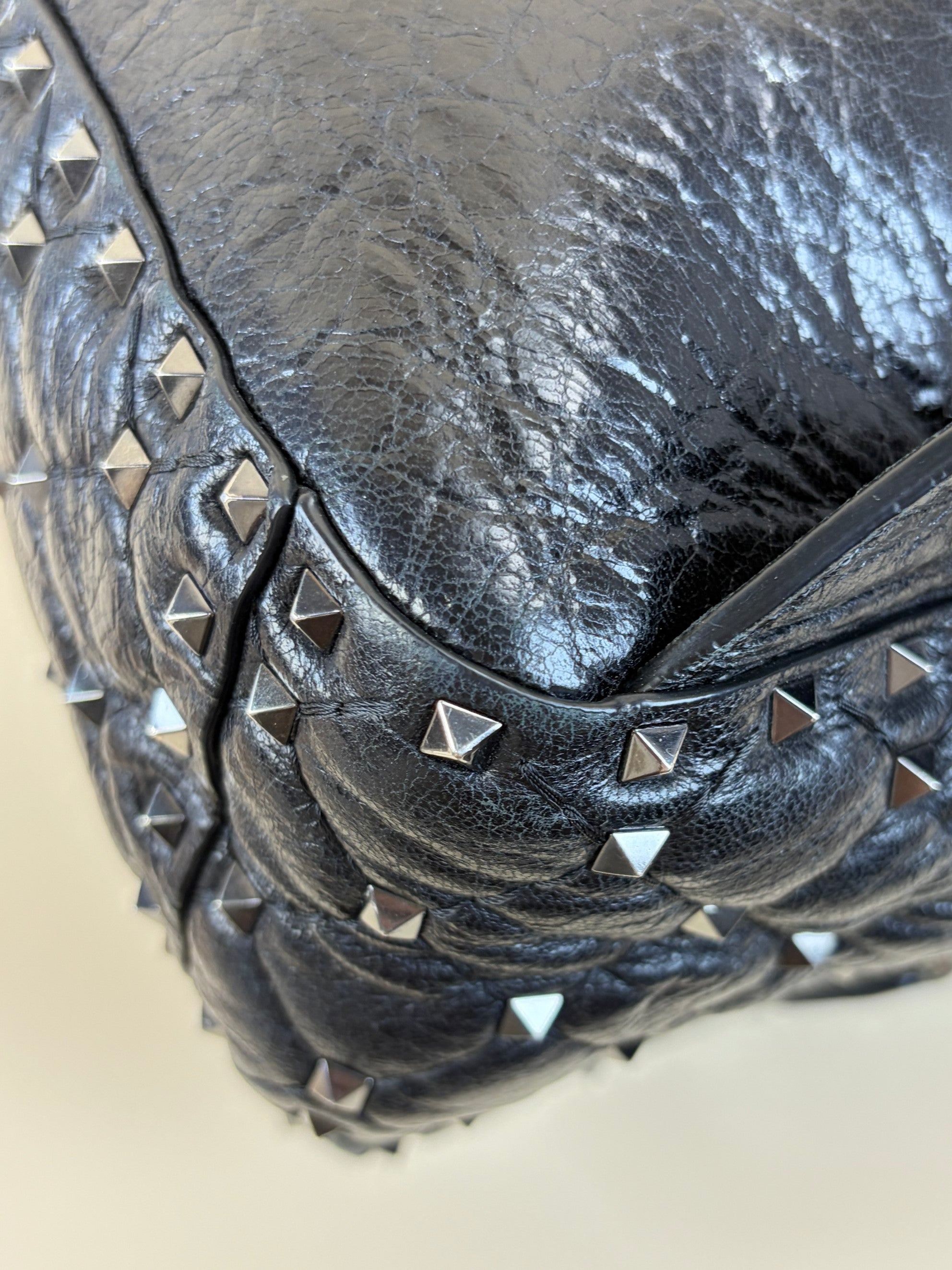 Valentino backpack spike stud black leather