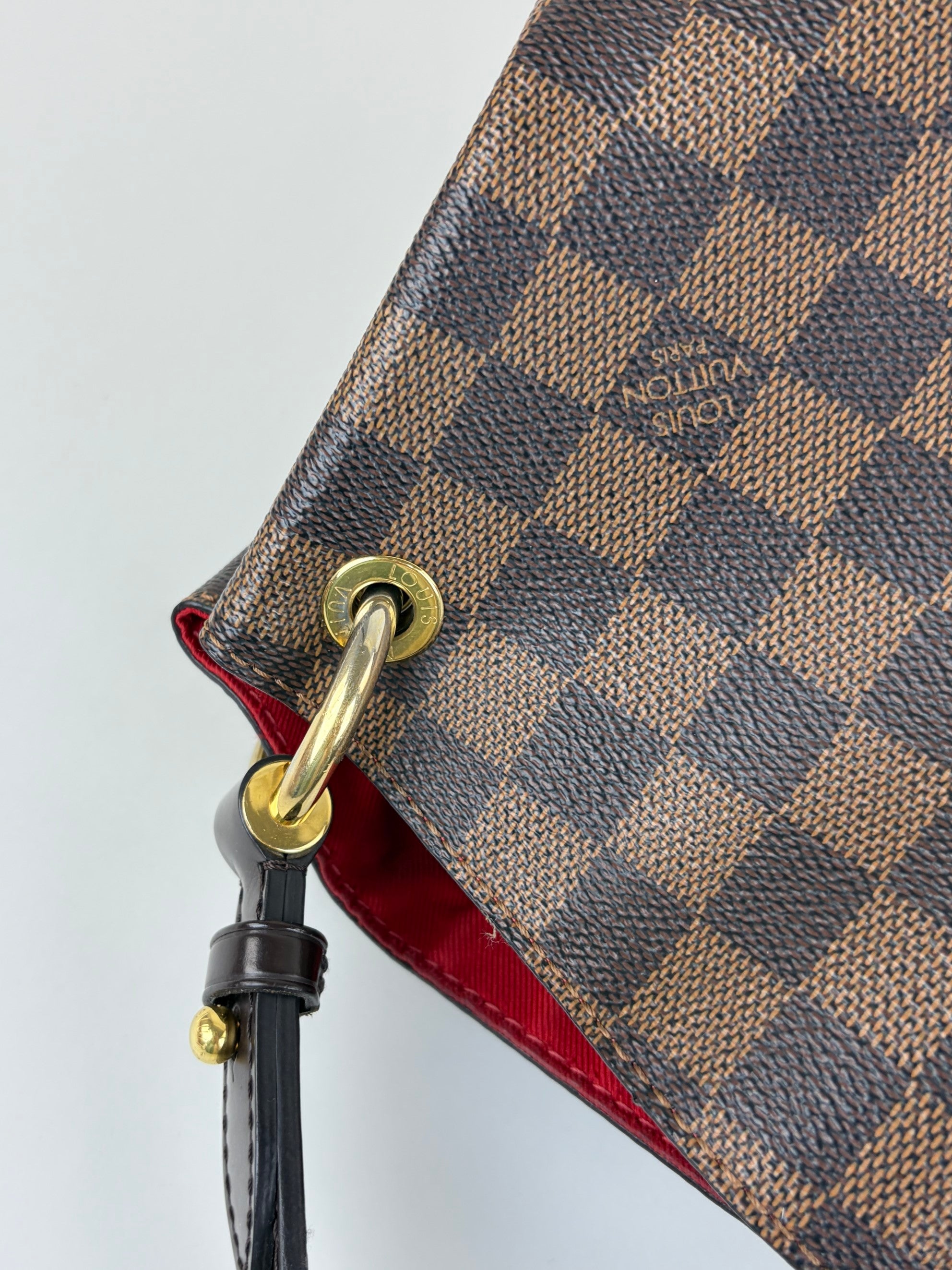 Louis Vuitton Damier Ebene canvas graceful mm hobo bag