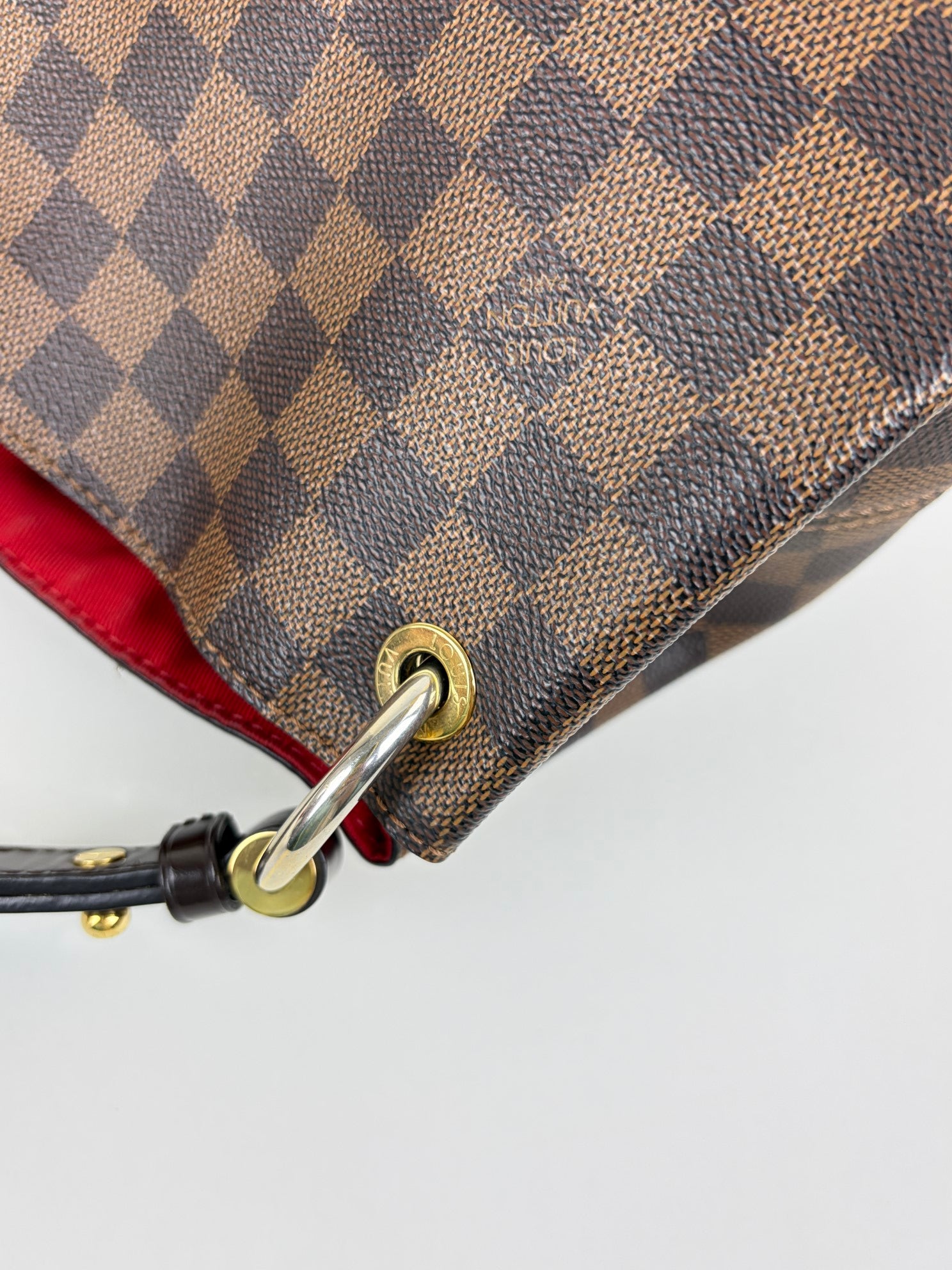 Louis Vuitton Damier Ebene canvas graceful mm hobo bag