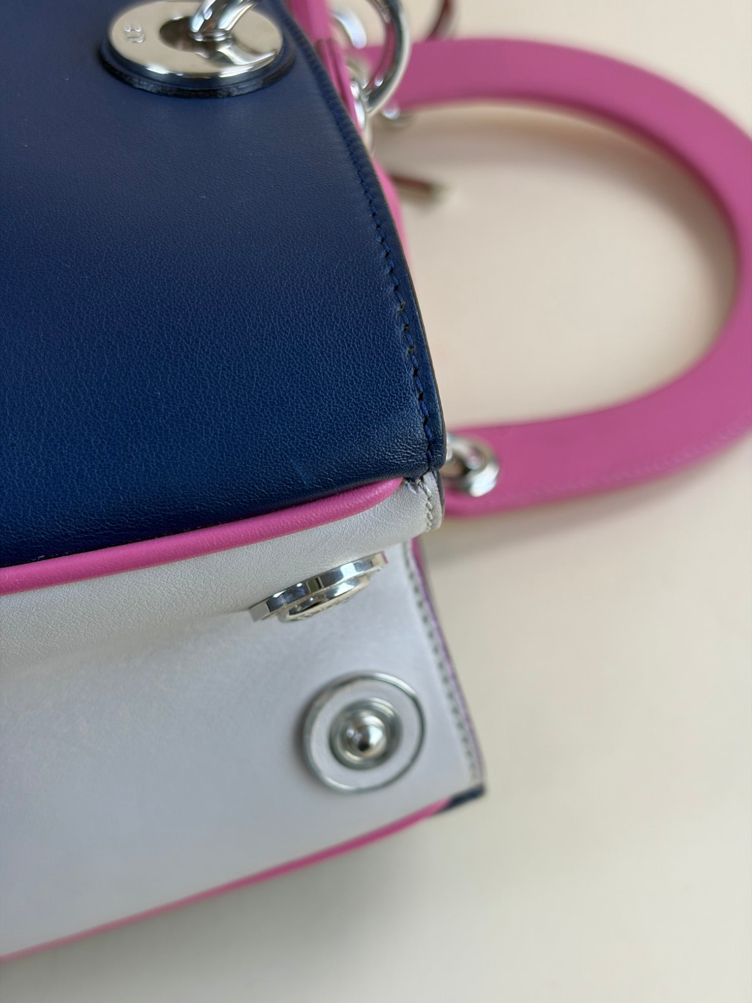 Christian Dior Tricolor Diorissimo Medium Tote Bag