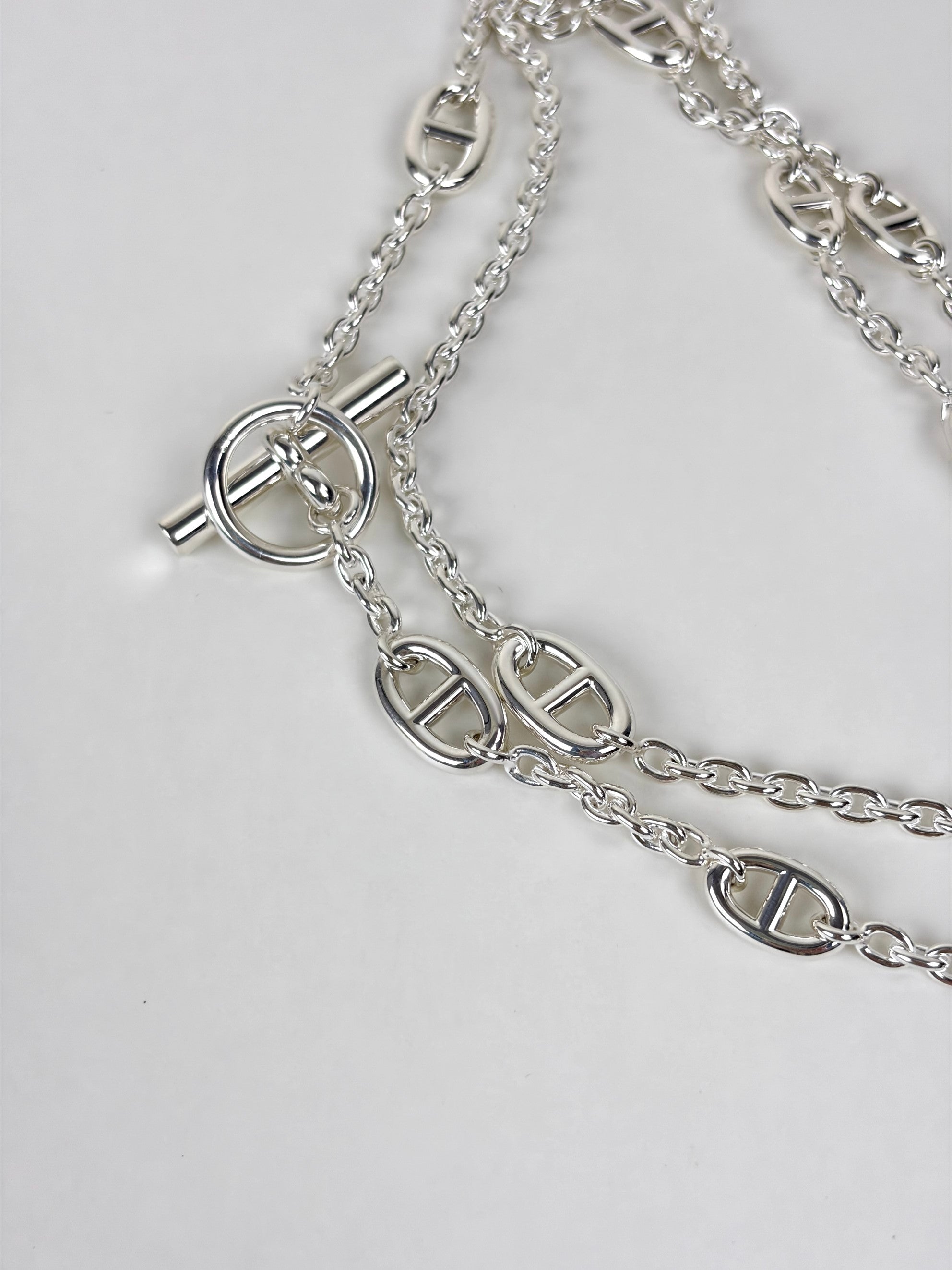 Hermes Silver Farandole strling Long Necklace 160cm