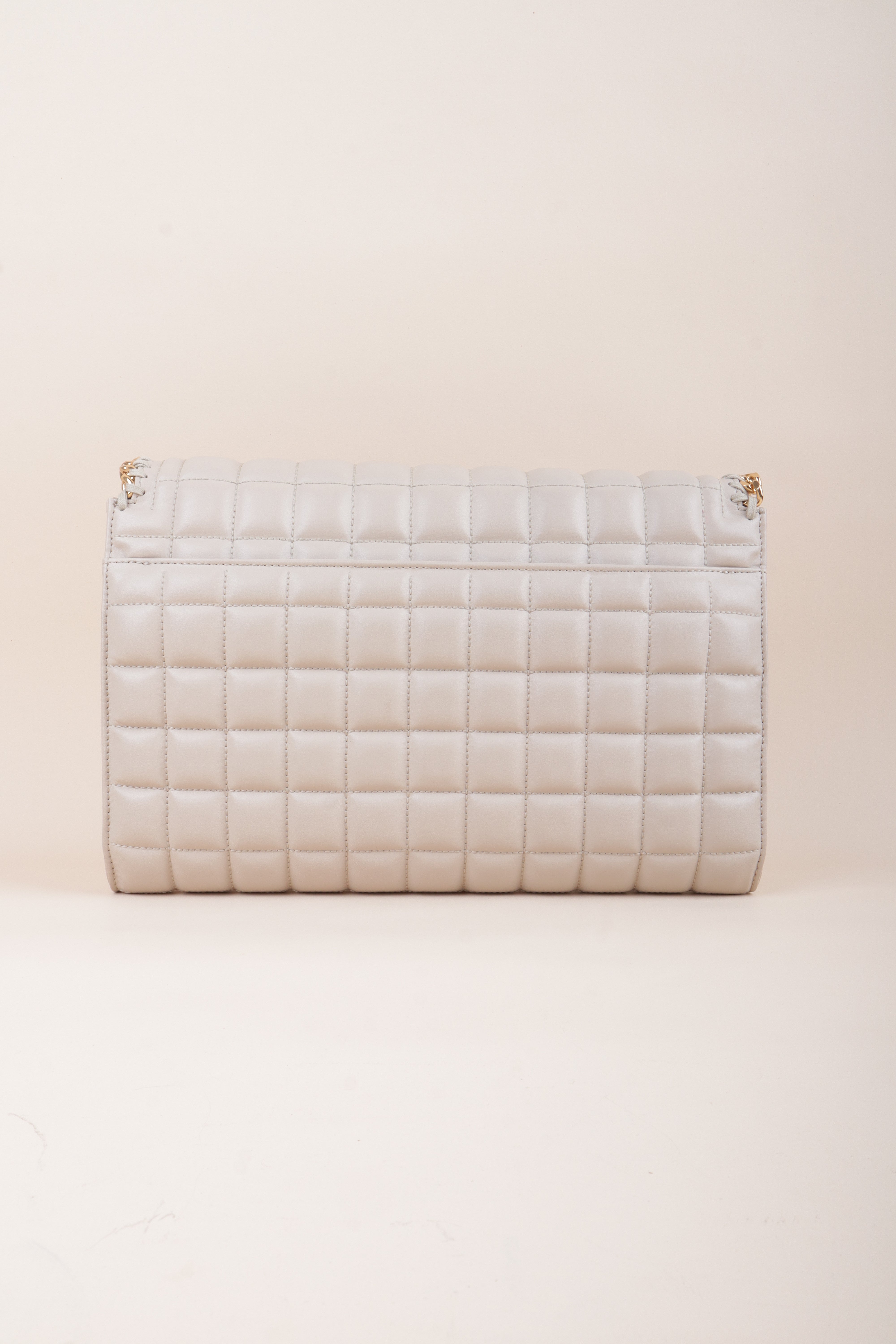 Stella Mccartney Beige Quilted Clutch Shoulder Bag