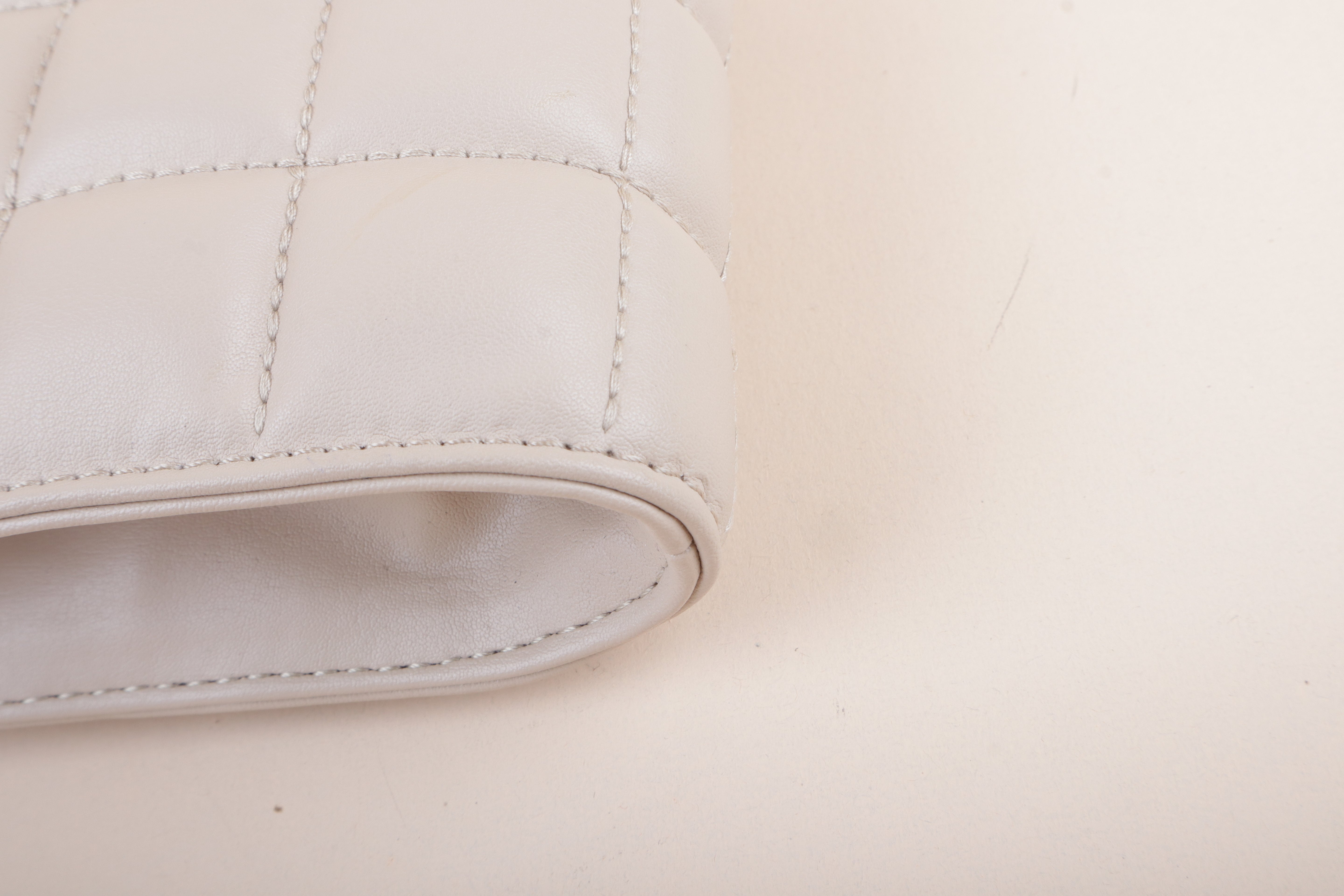 Stella Mccartney Beige Quilted Clutch Shoulder Bag