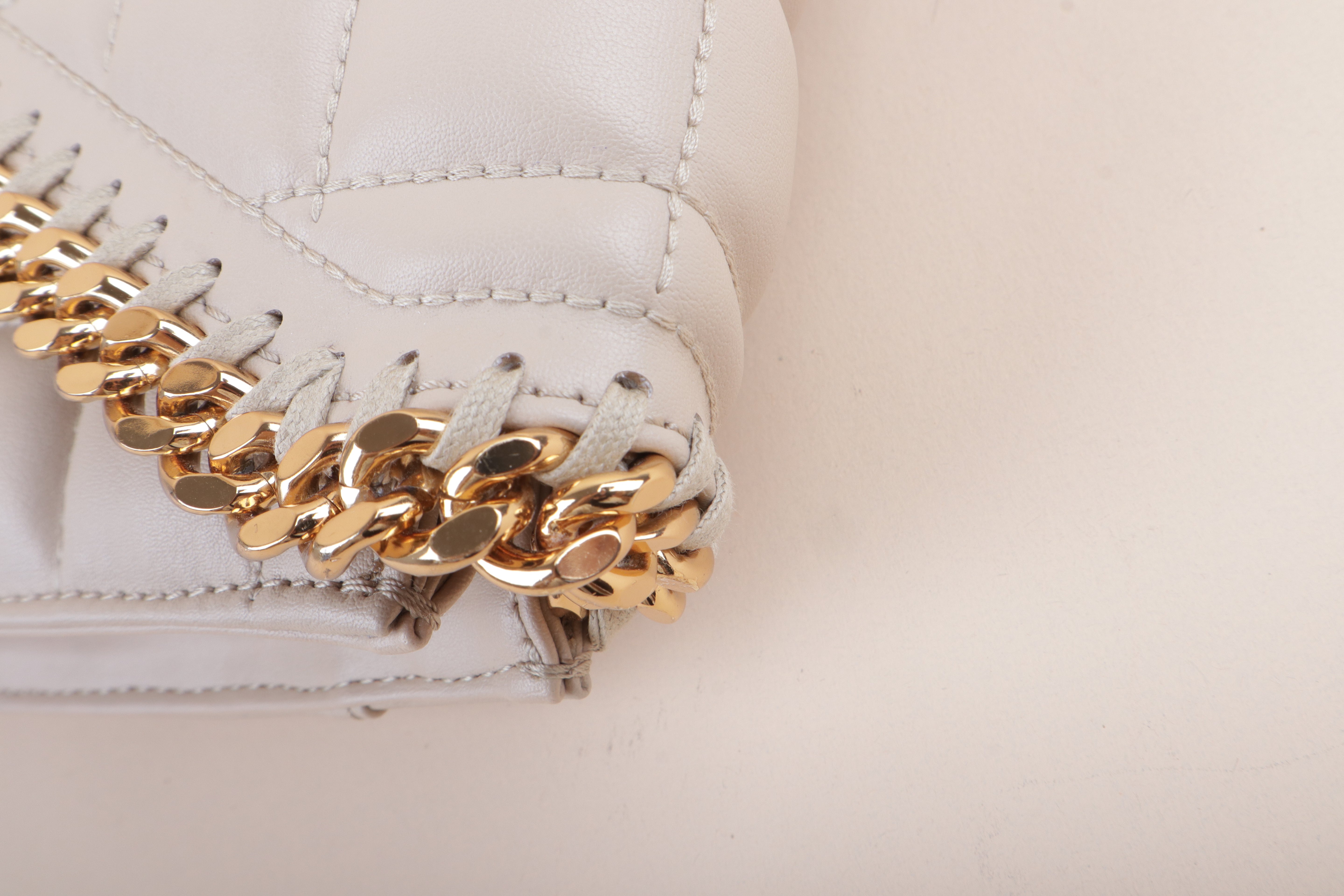 Stella Mccartney Beige Quilted Clutch Shoulder Bag