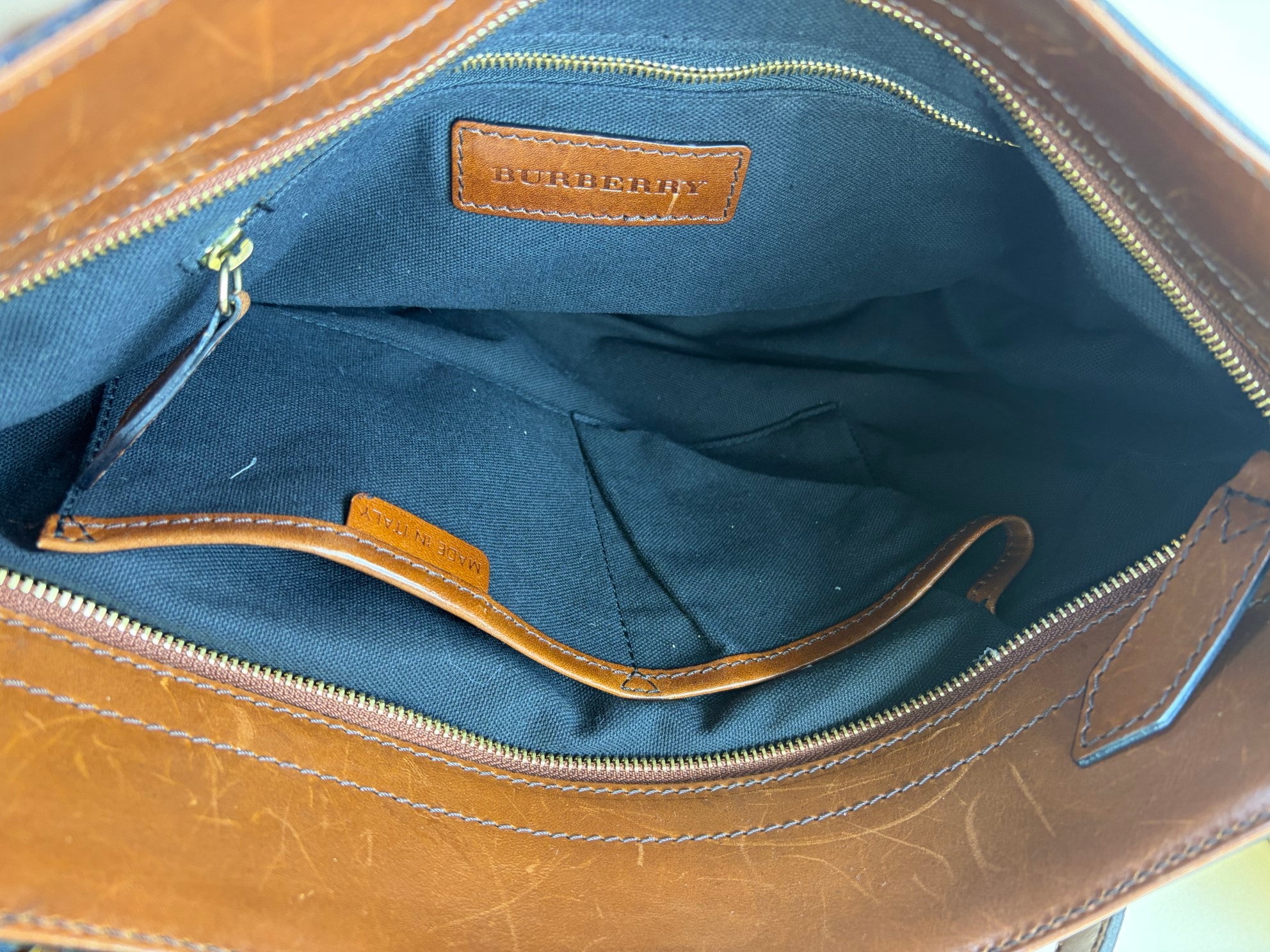 Burberry Camel Dutton Bridle House Check Small Shoulder Bag with Strap