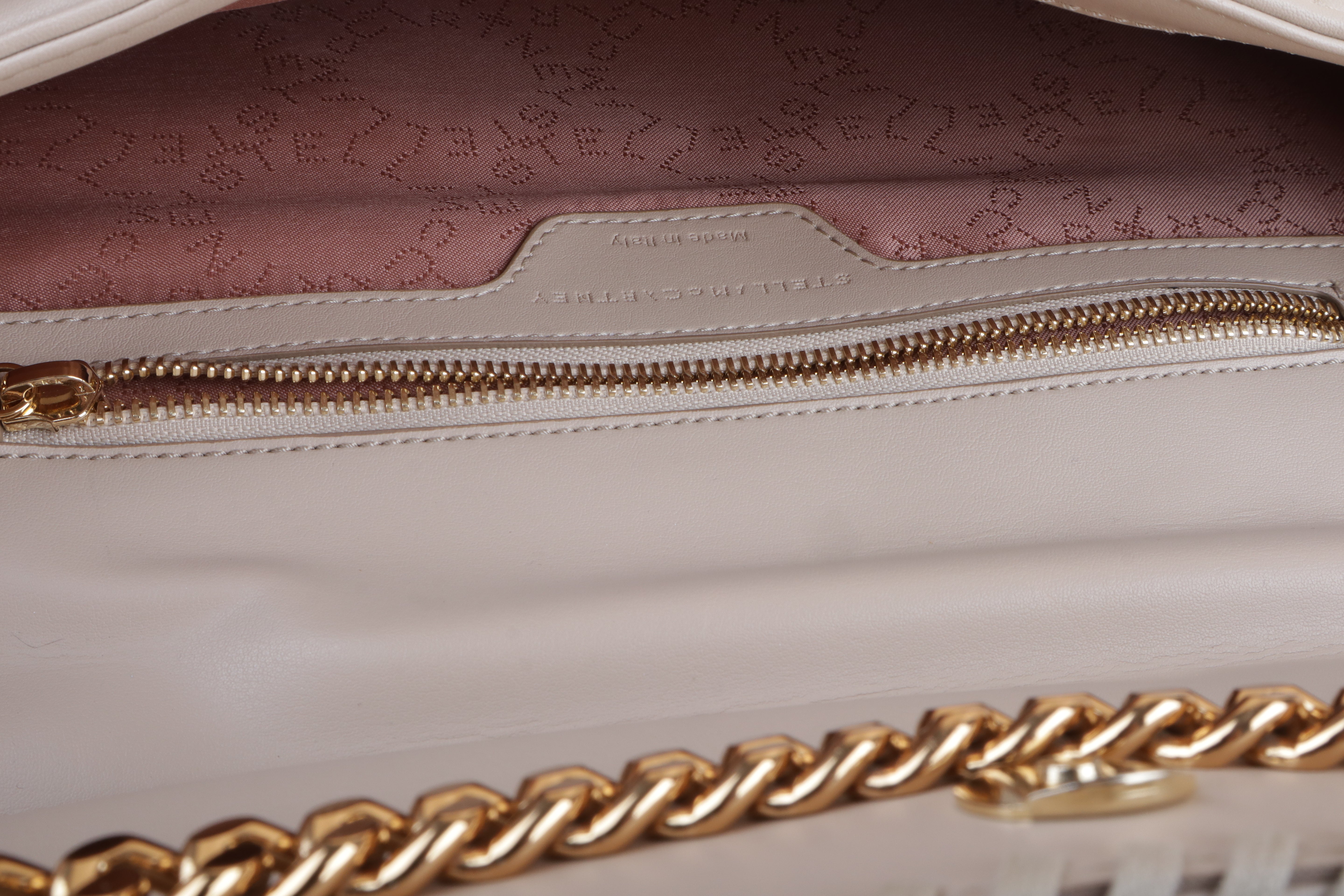 Stella Mccartney Beige Quilted Clutch Shoulder Bag