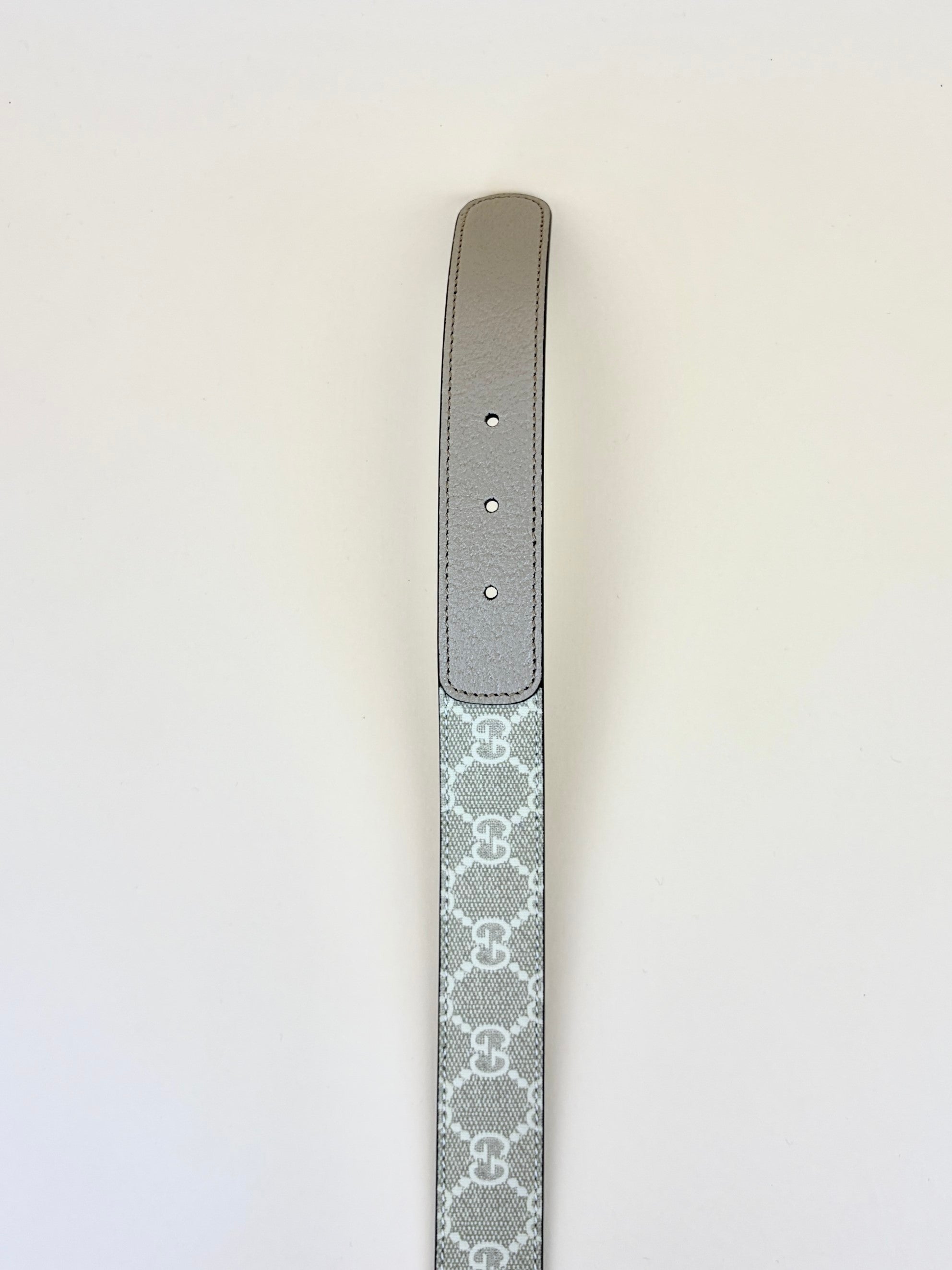 Gucci ivore calfskin gg canvas Marmont thin belt