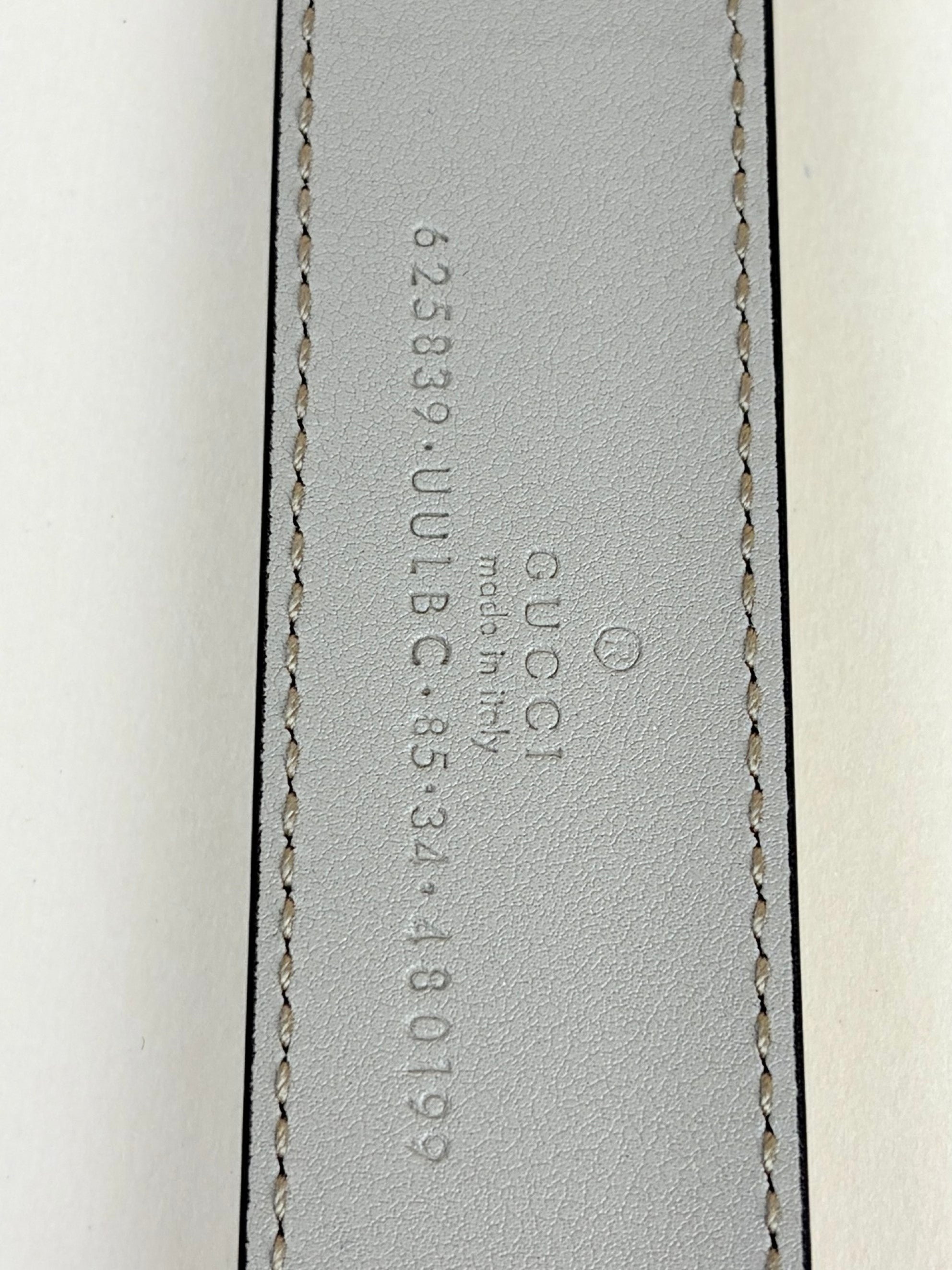 Gucci ivore calfskin gg canvas Marmont thin belt