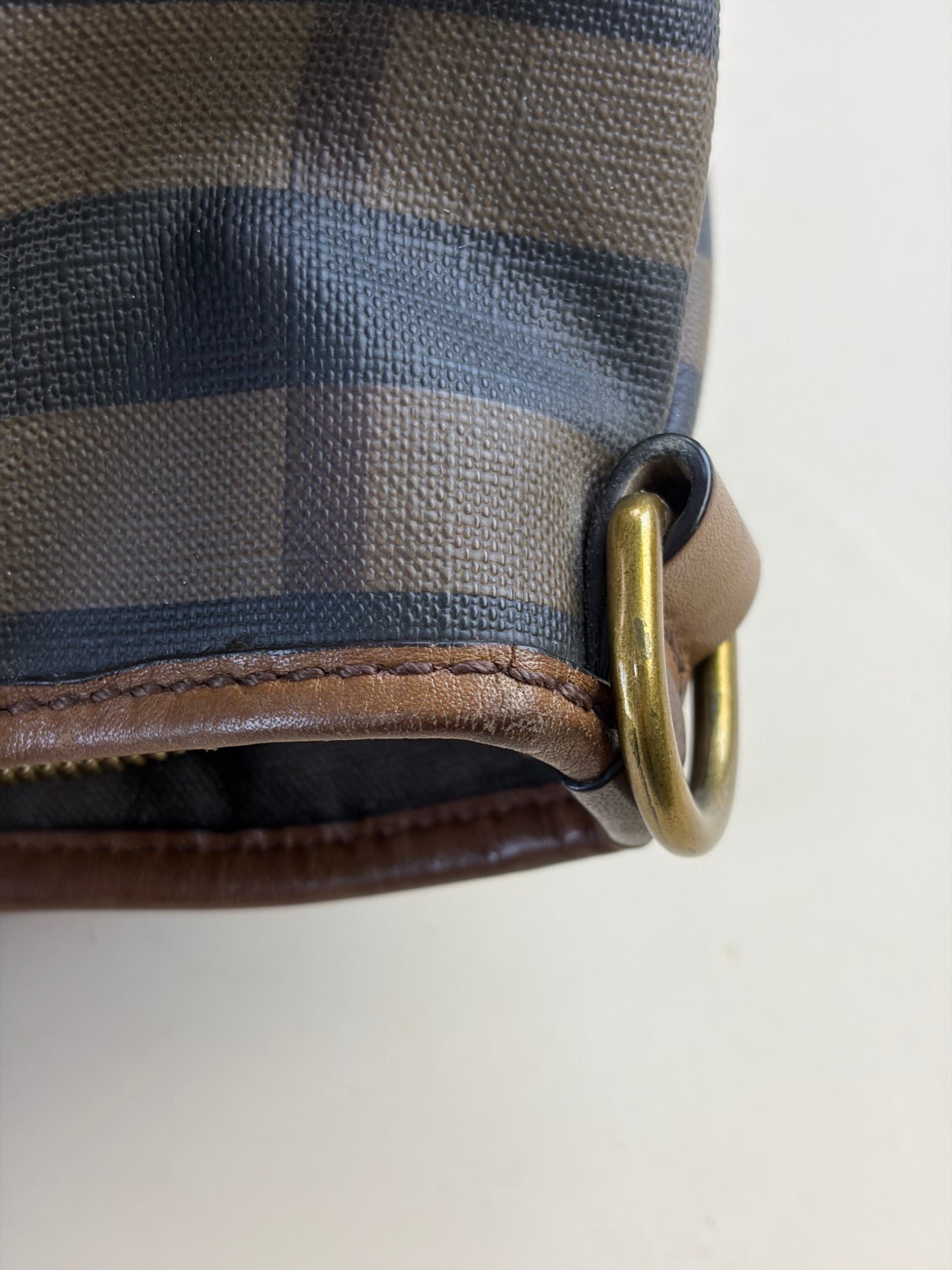 Burberry Brown Smoked Check Tote Northfield Bag with Strap