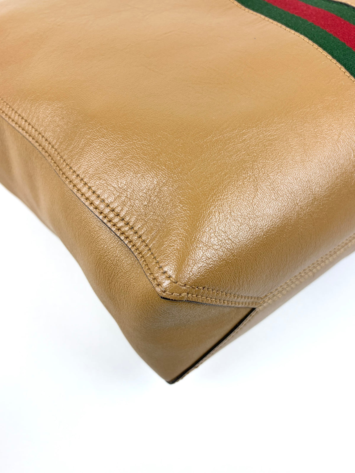Gucci brown new Sakai calfskin lux web medium dahlia tote bag