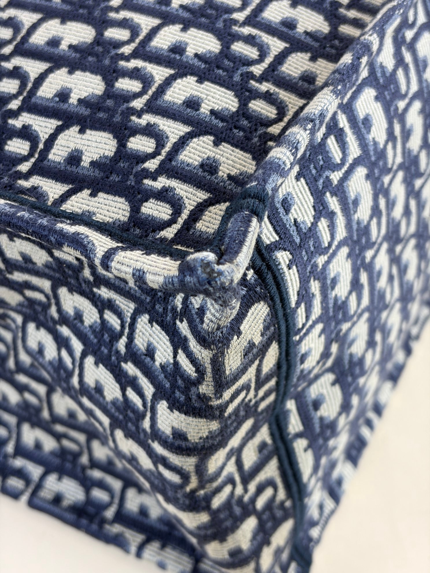 Christian Dior Navy Blue Oblique Large Book Tote Bag