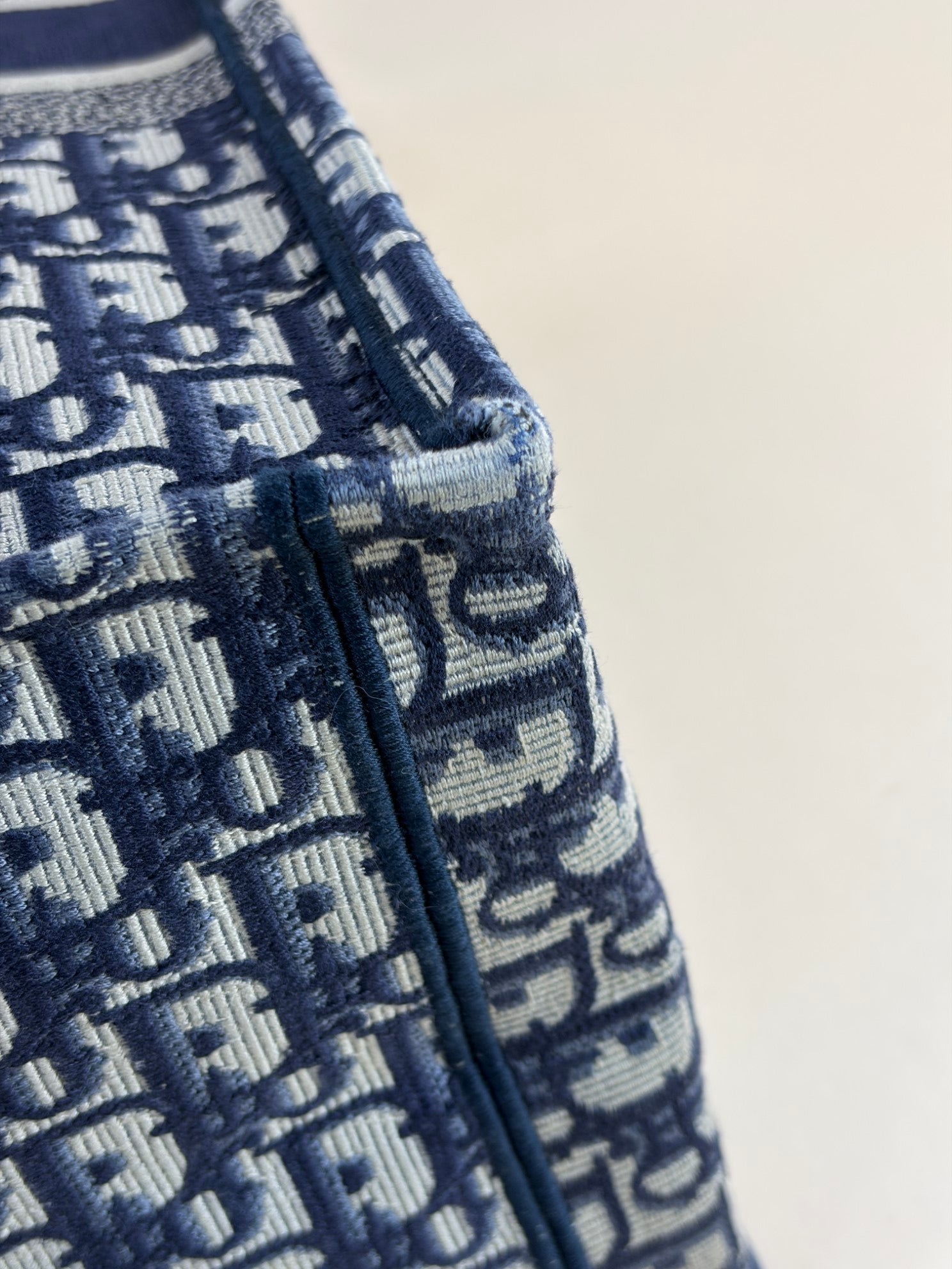 Christian Dior Navy Blue Oblique Large Book Tote Bag