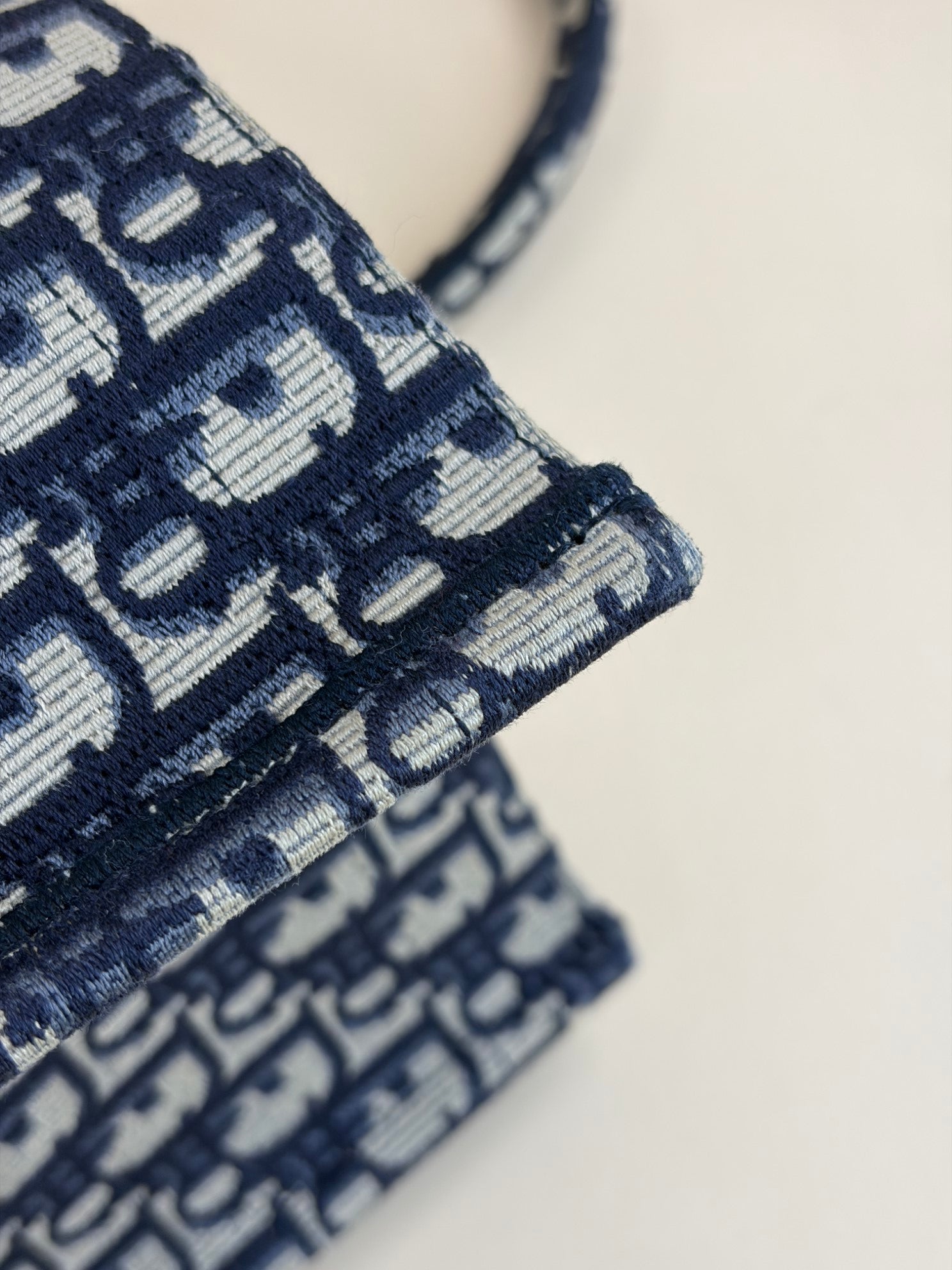 Christian Dior Navy Blue Oblique Large Book Tote Bag