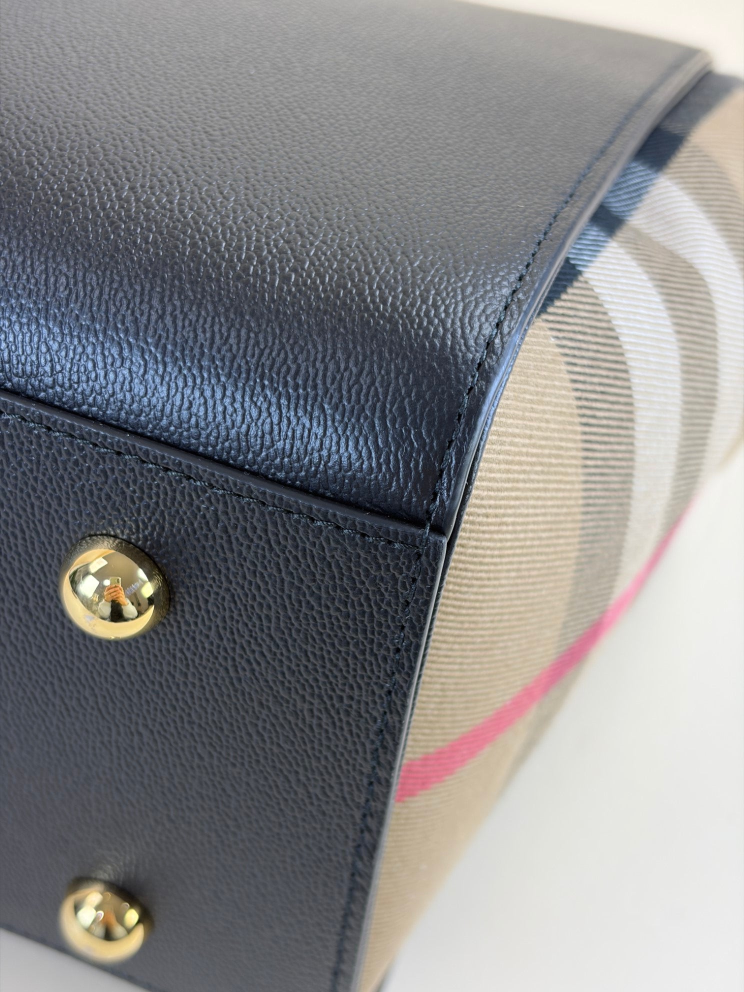 Burberry Black Mega Check Medium Banwell Top Handle with Strap