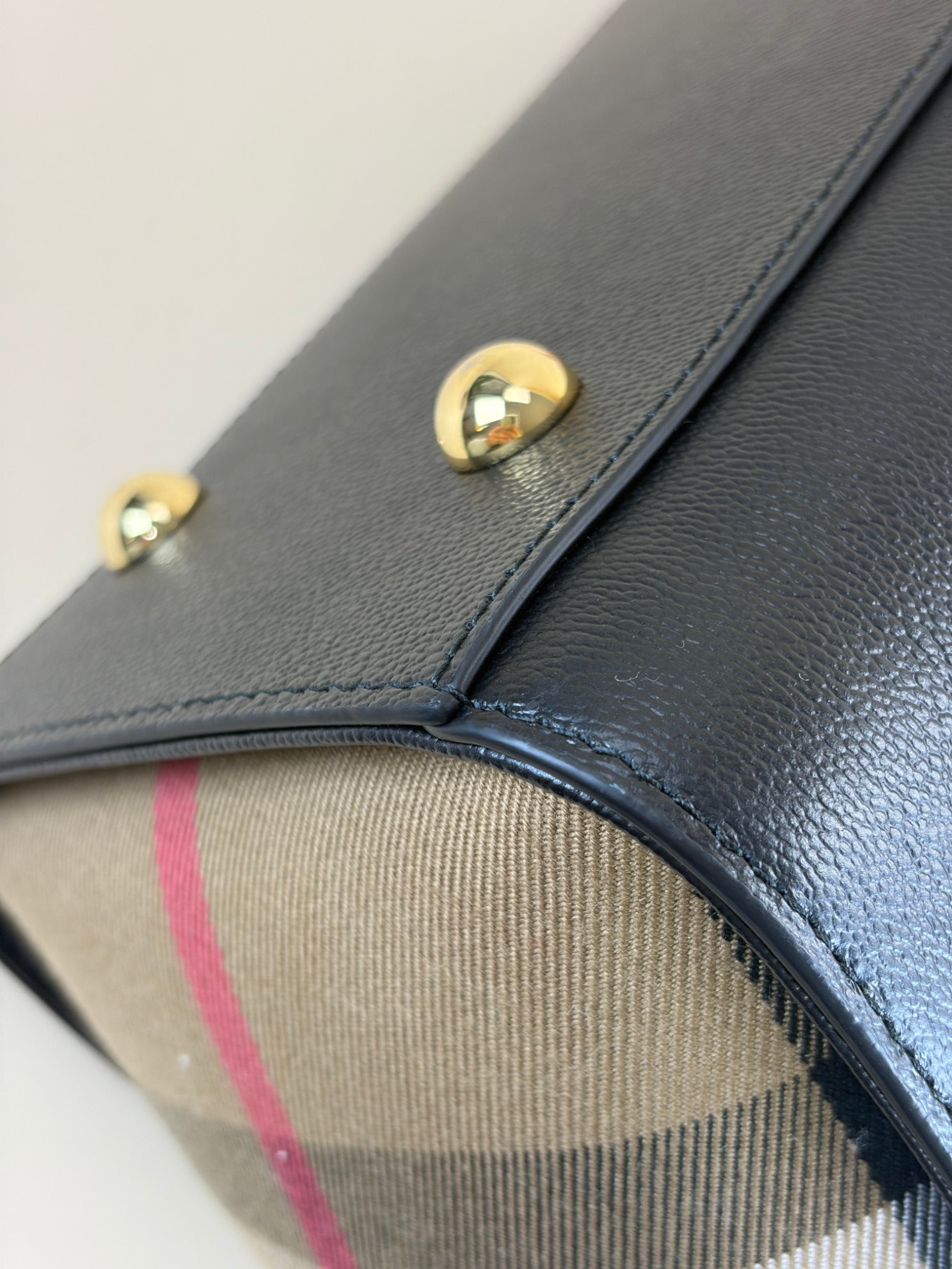 Burberry Black Mega Check Medium Banwell Top Handle with Strap