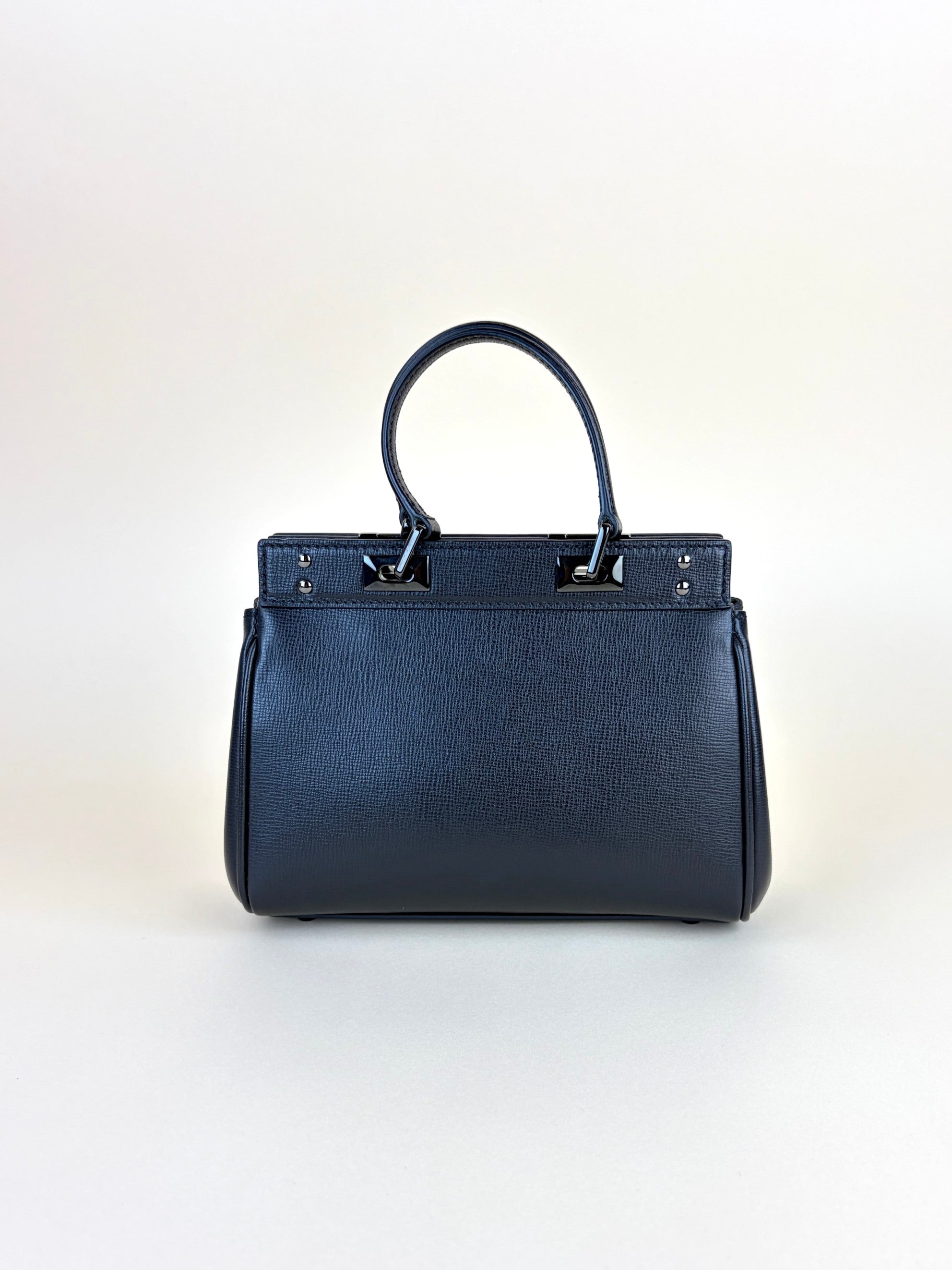 Valentino black grainy calfskin mini rockstud alcove