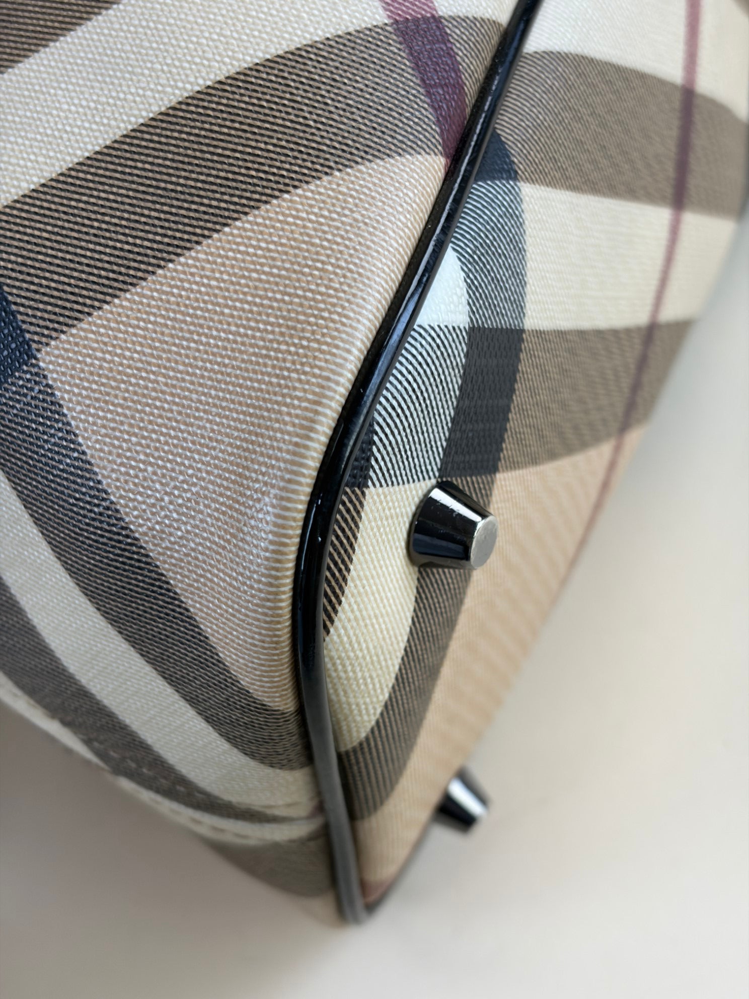 Burberry Bicolor Nova Check Tote Bag