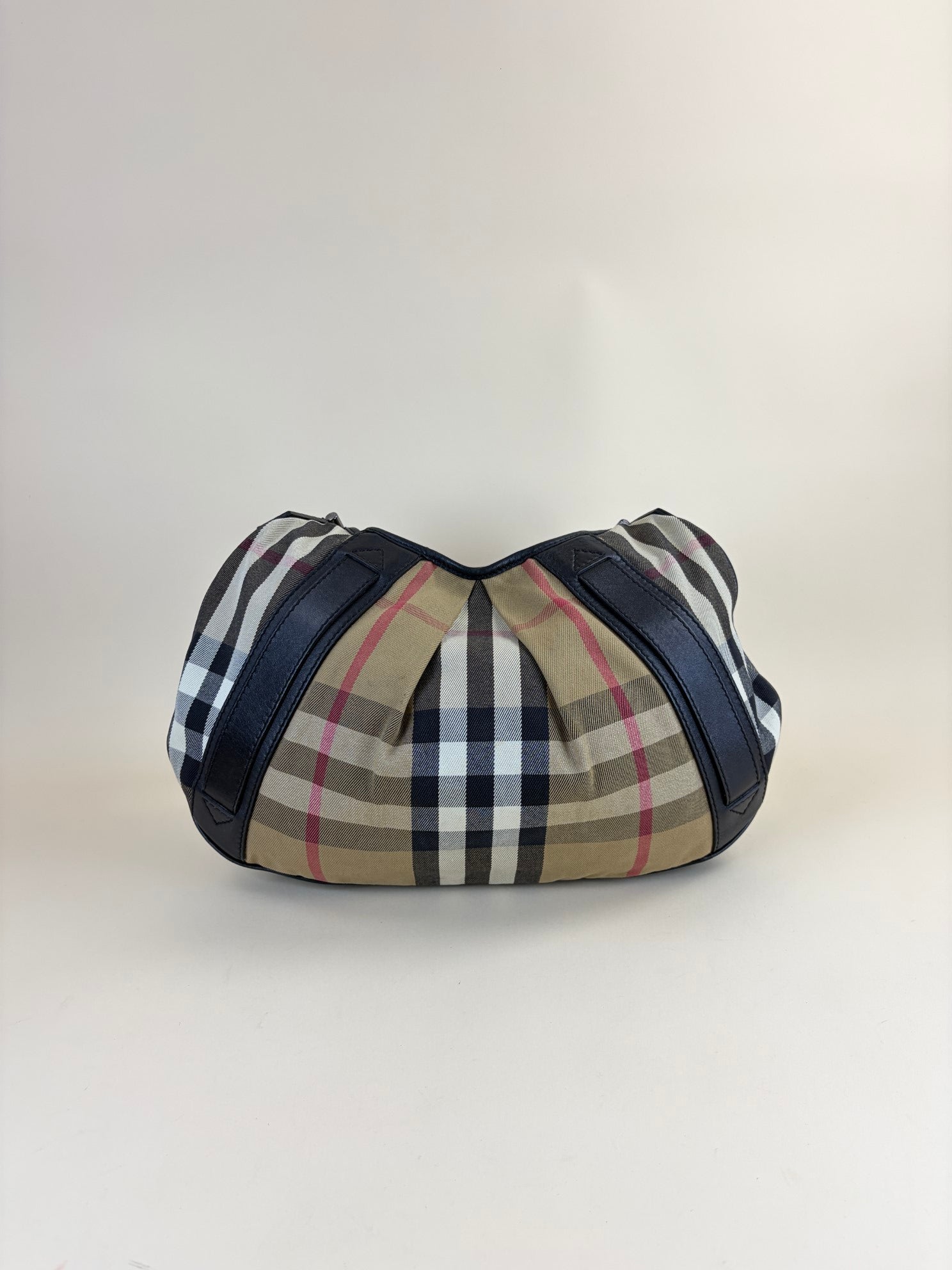 Burberry Bicolor House Check Hobo Phoebe Bag