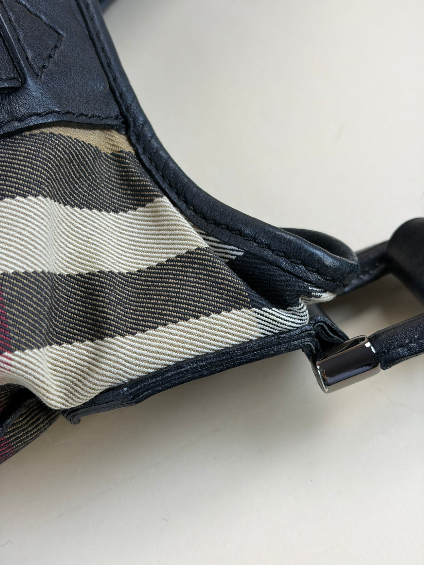 Burberry Bicolor House Check Hobo Phoebe Bag