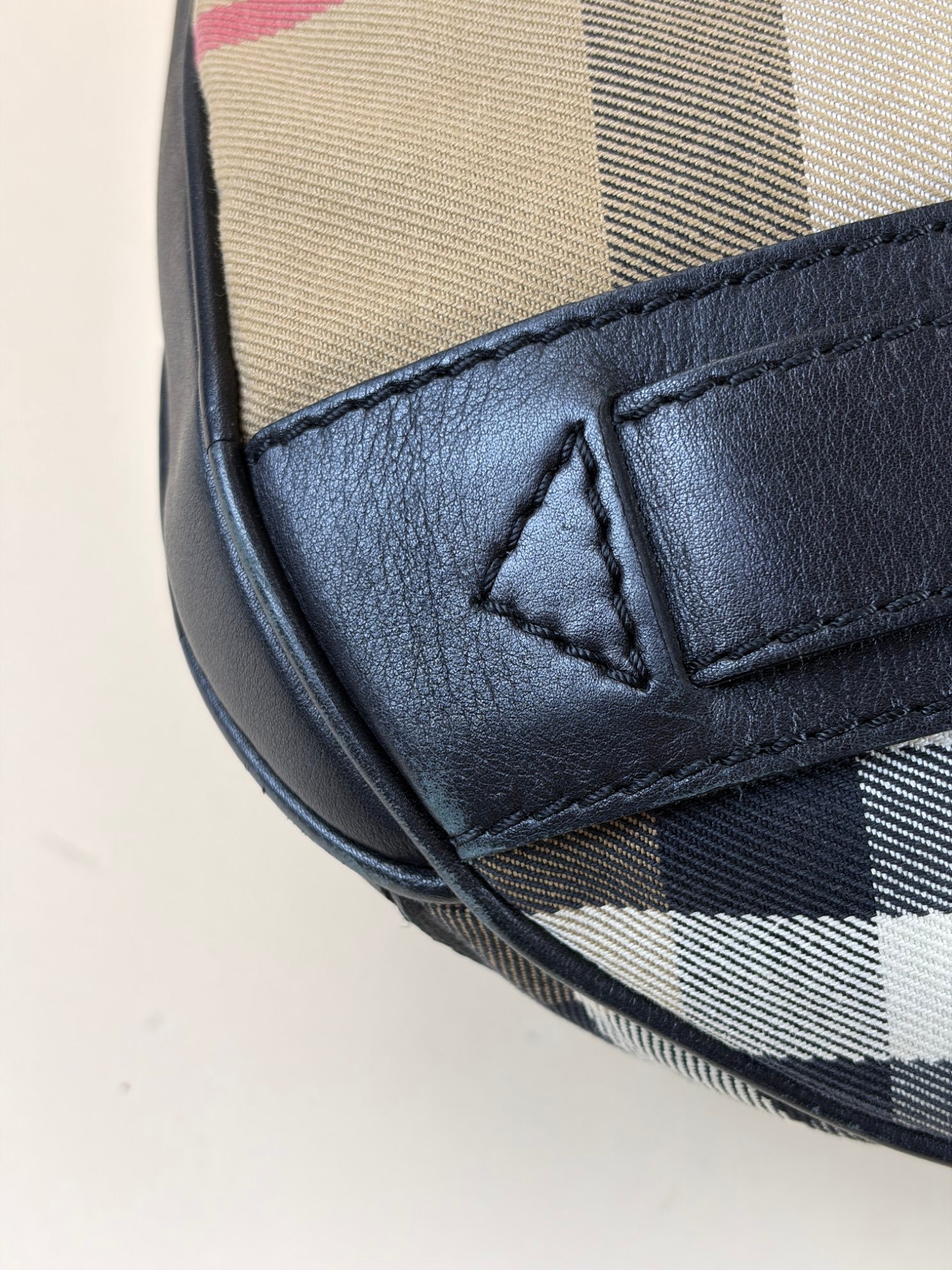 Burberry Bicolor House Check Hobo Phoebe Bag