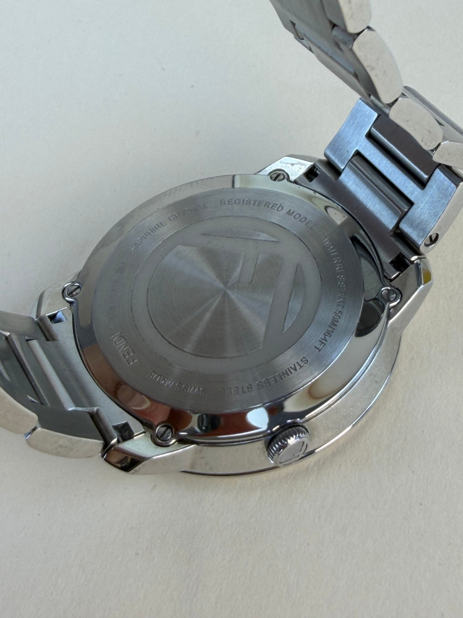 Fendi Silver Stainless Steel 41mm Runaway Quartz Watch