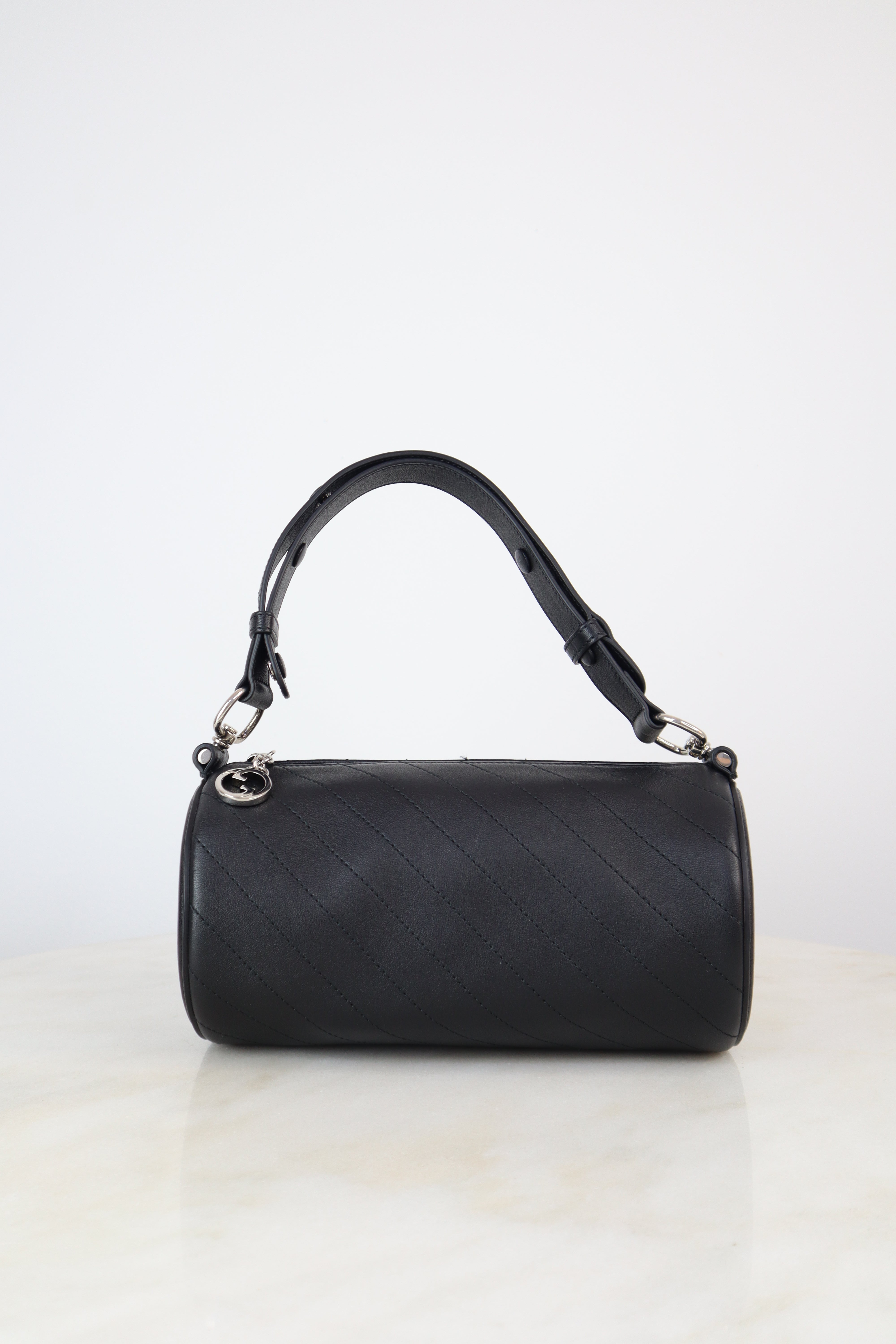 Gucci Black GG Blondie Small Round Shoulder Bag