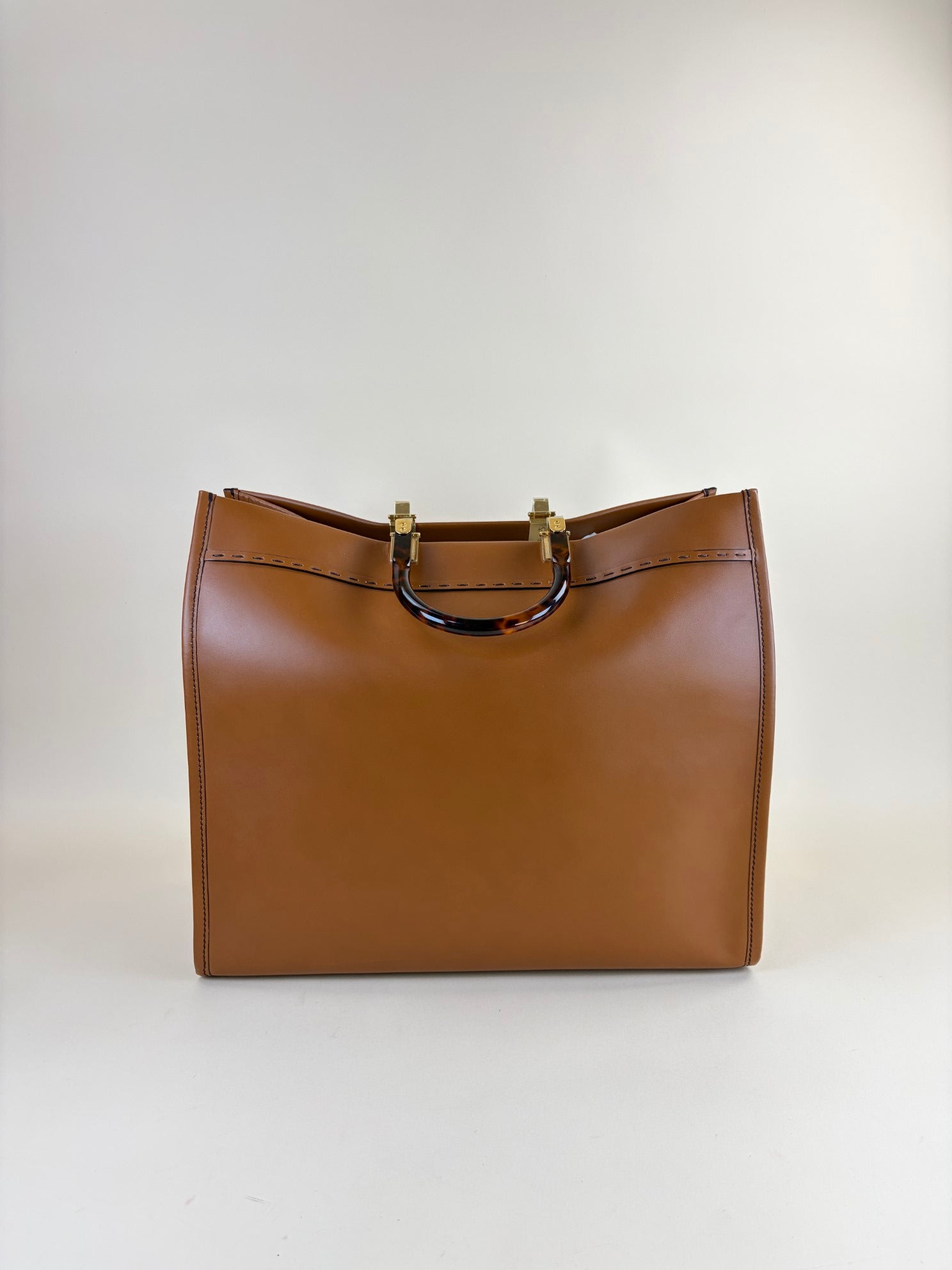 Fendi Brown Sunshine Large Tote Bag