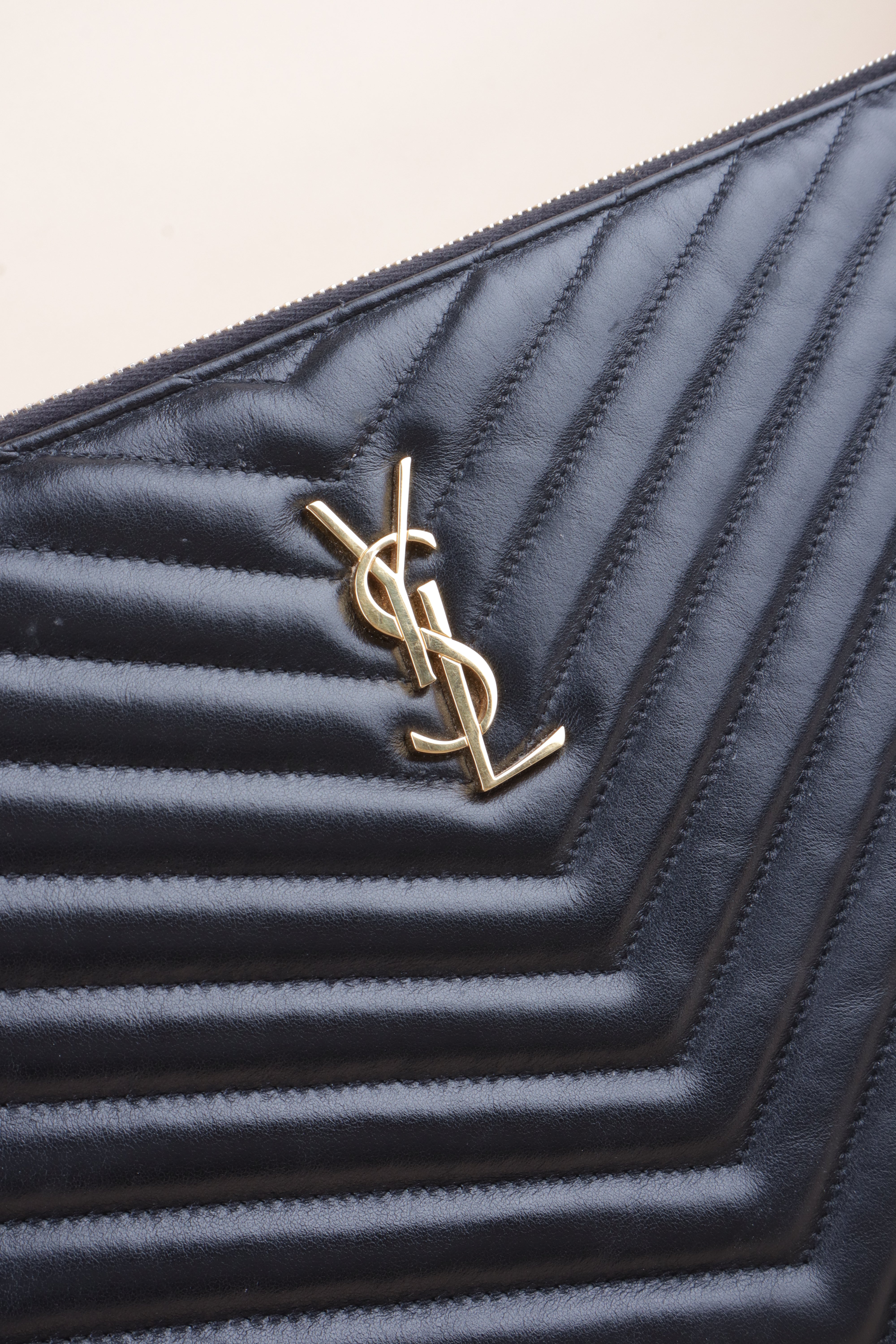 YSL matelassé document holder black large casnnadre L pouch