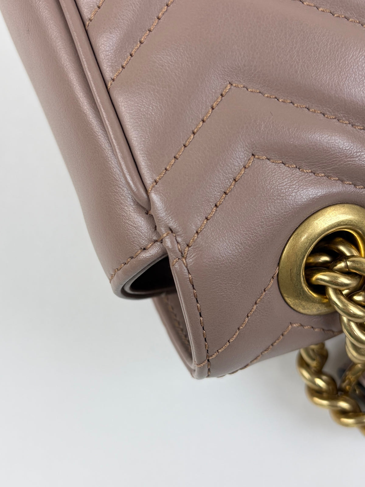Gucci nude calfskin gg Marmont large shoulder bag