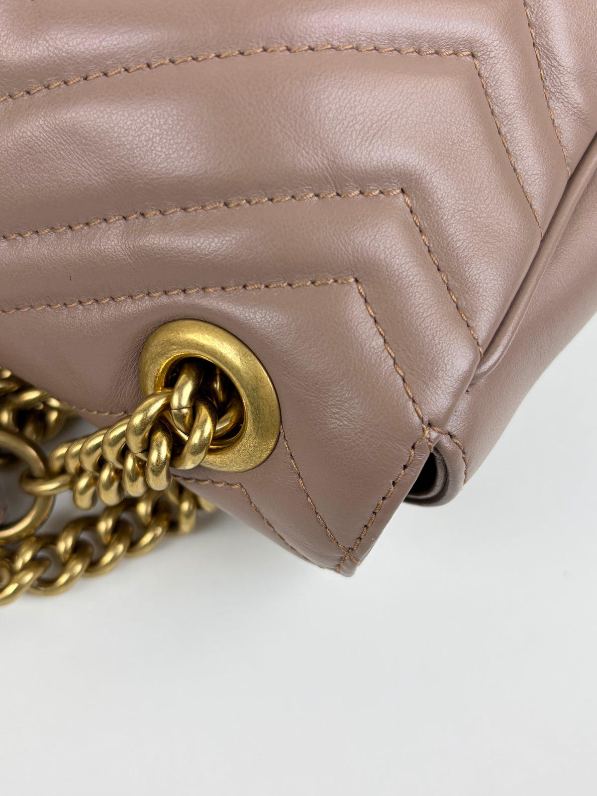 Gucci nude calfskin gg Marmont large shoulder bag