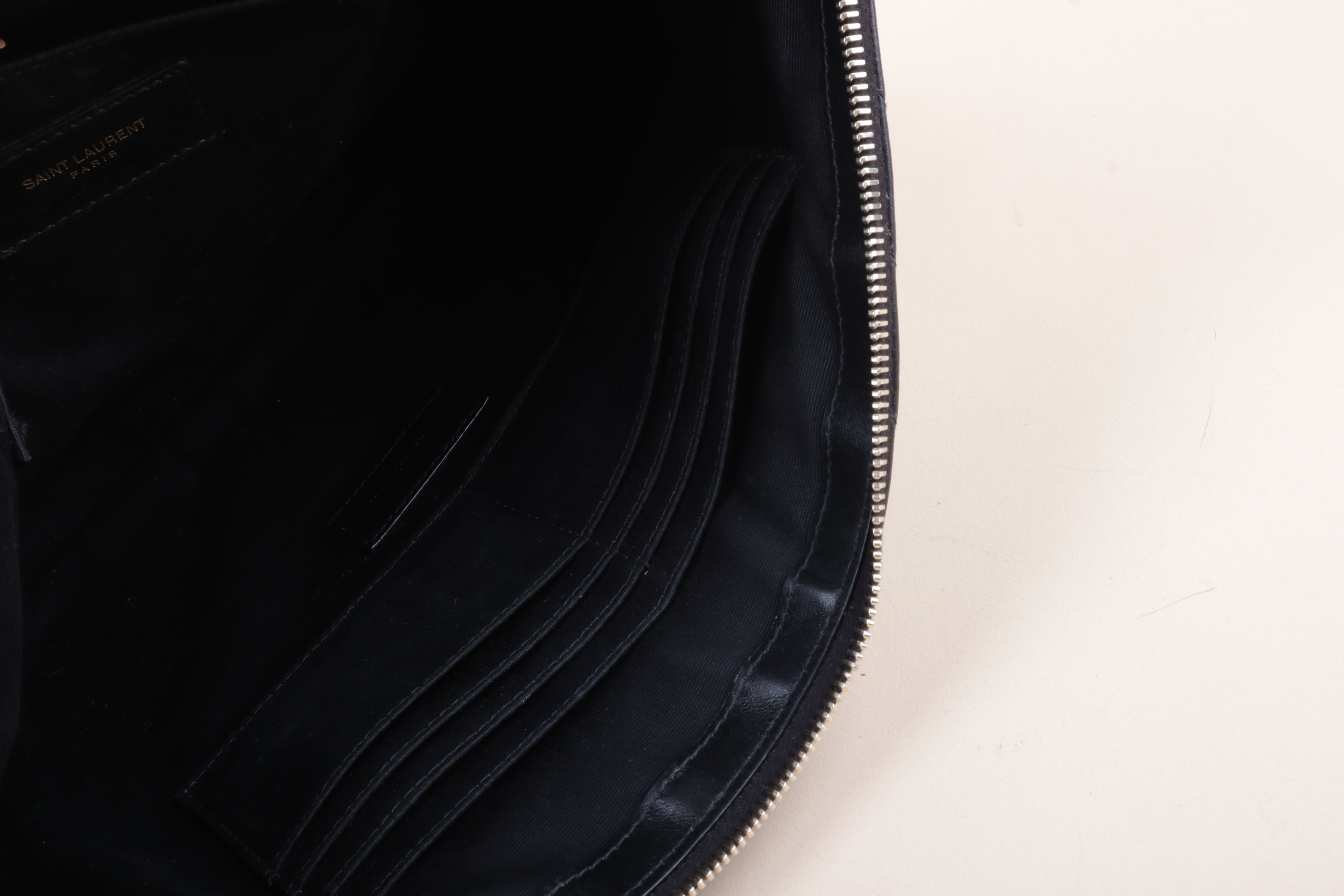 YSL matelassé document holder black large casnnadre L pouch
