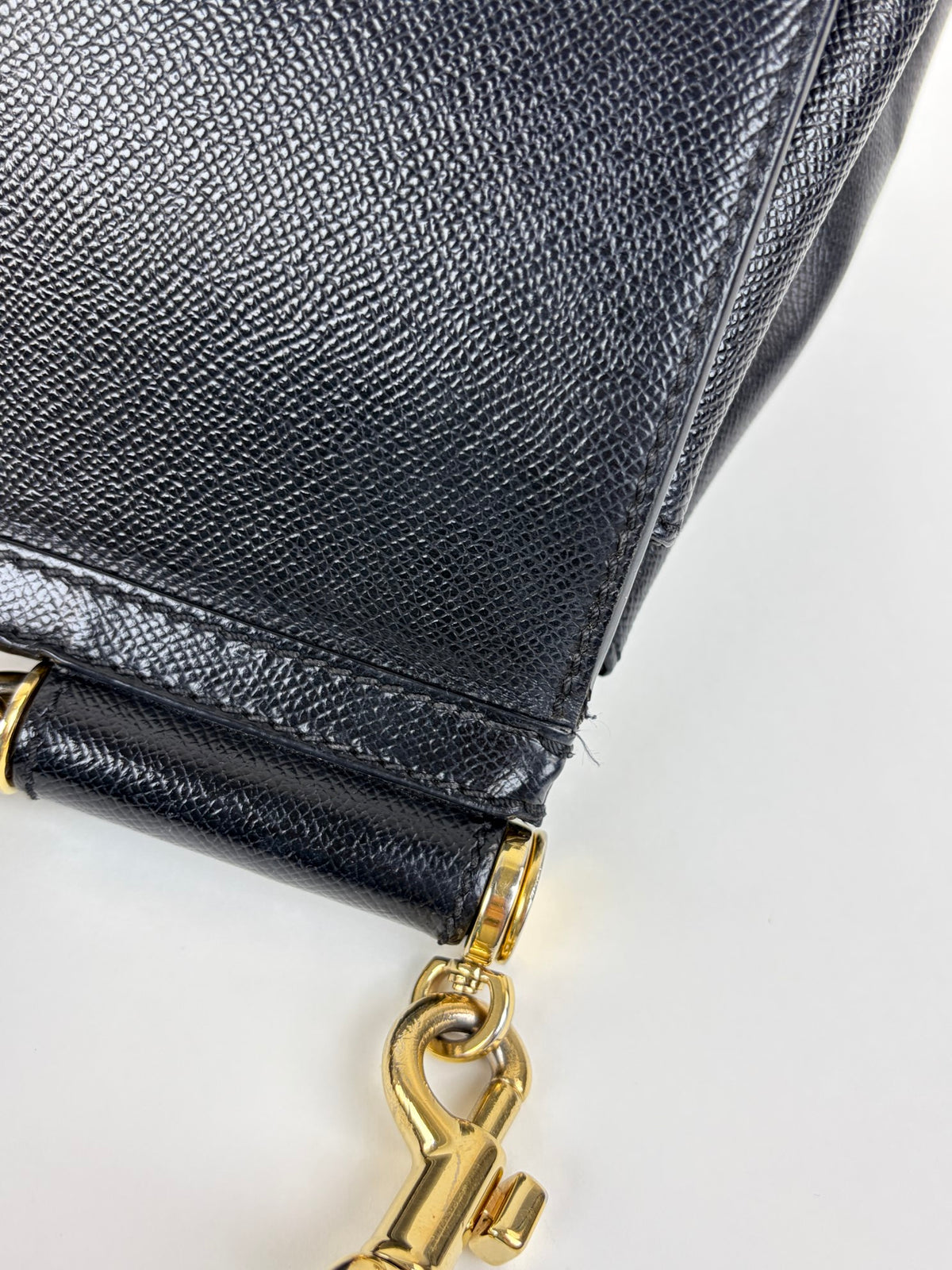 DOLCE &GABBANA black dauphine calfskin maxi Sicily