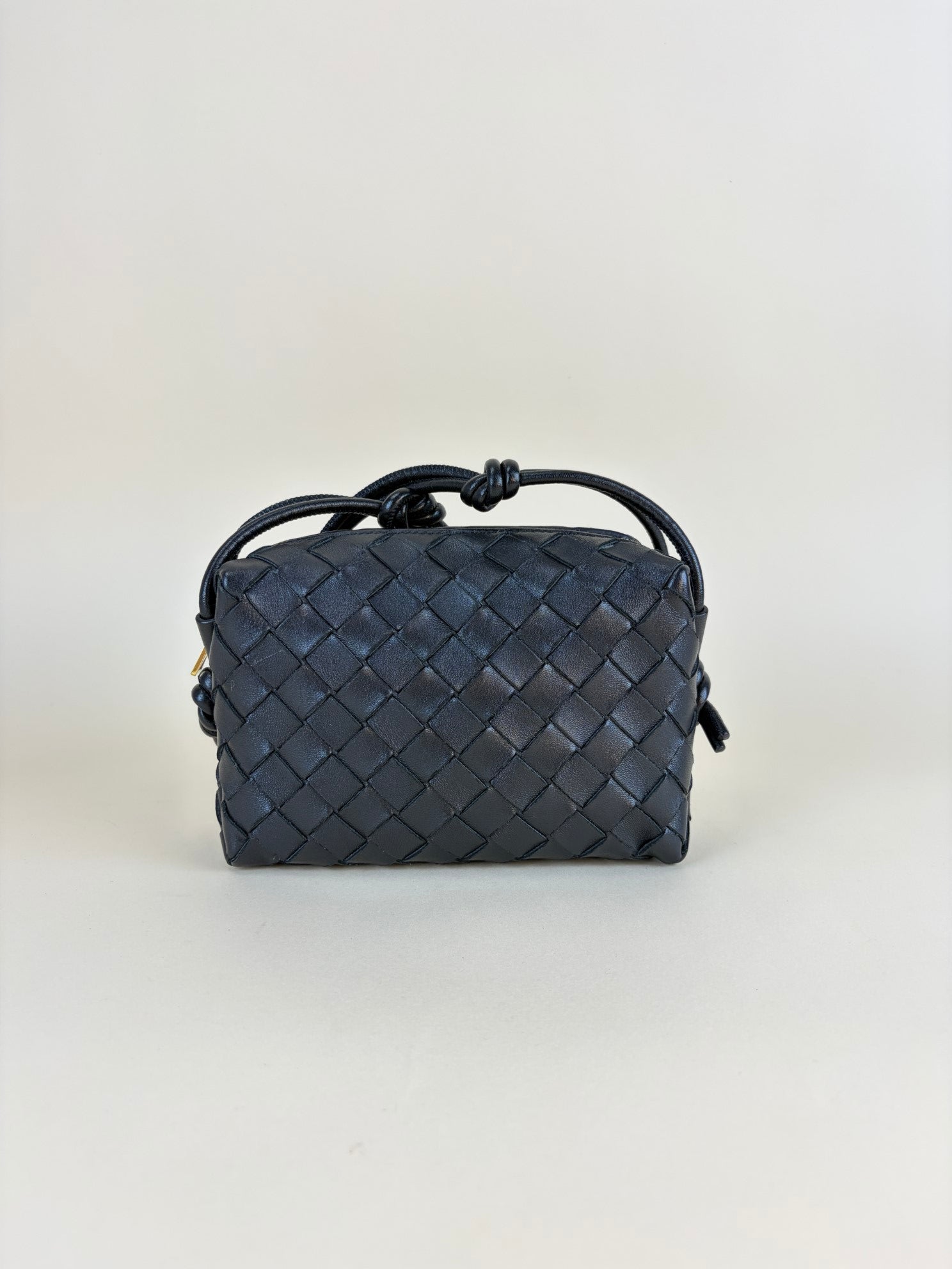 Bottega Veneta Black Intrecciato Mini Loop Camera Bag