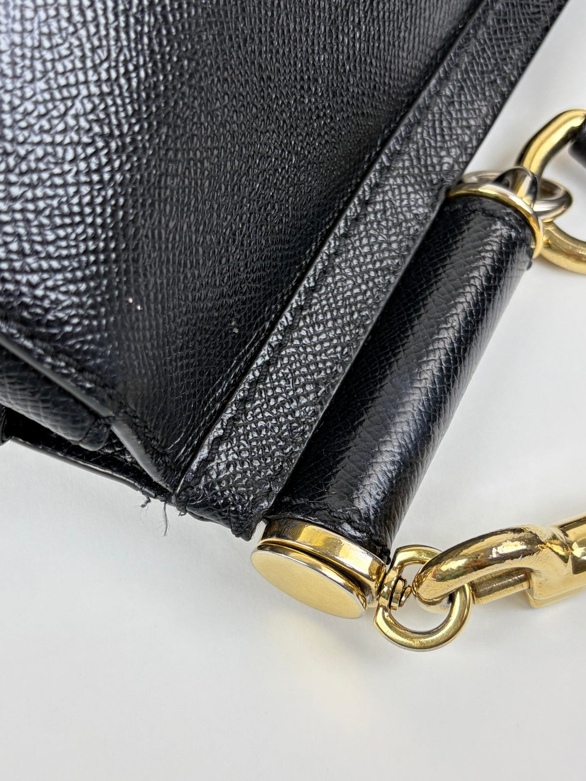 DOLCE &GABBANA black dauphine calfskin maxi Sicily