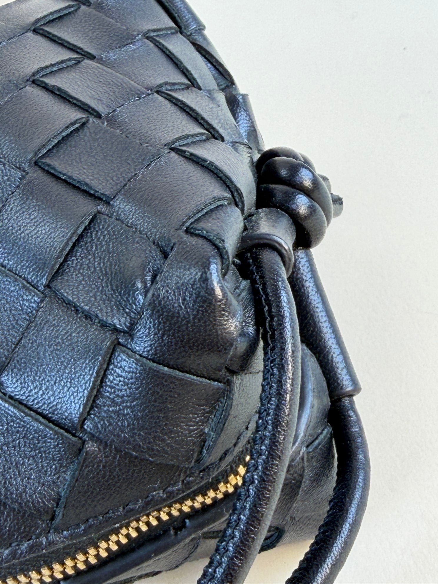 Bottega Veneta Black Intrecciato Mini Loop Camera Bag