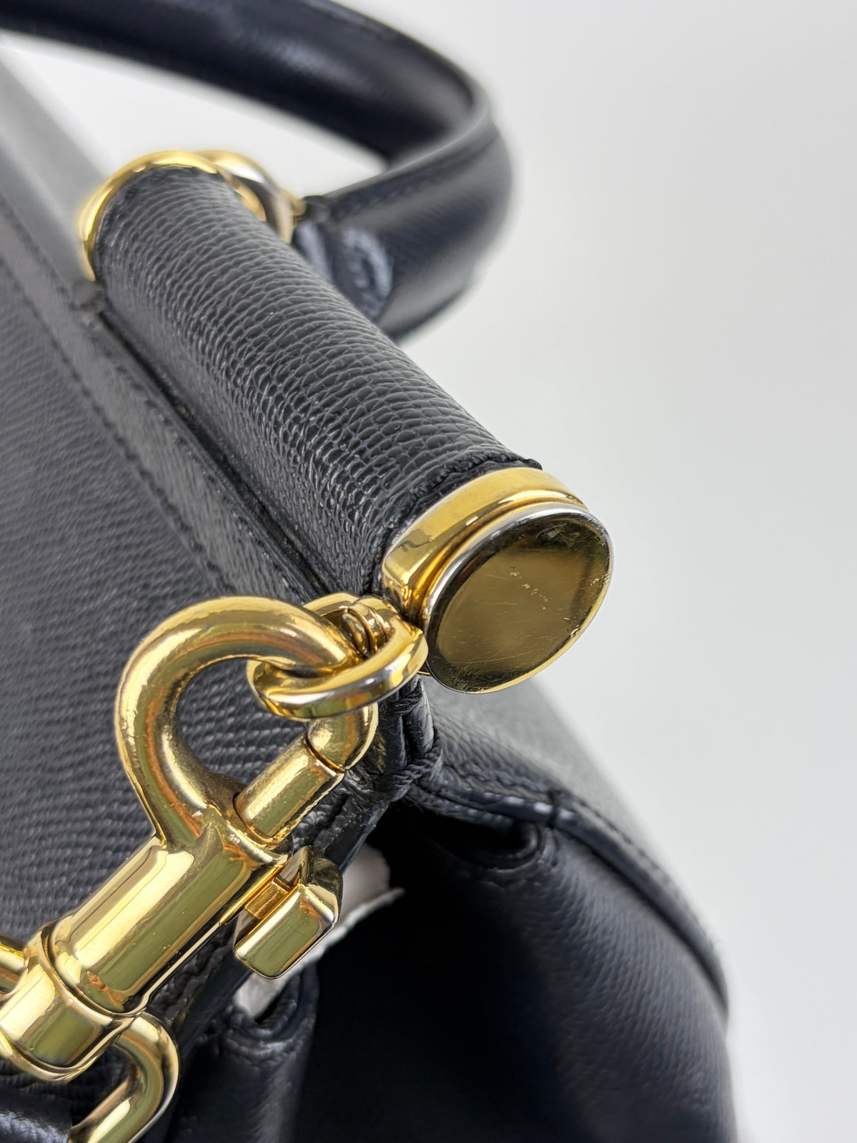 DOLCE &GABBANA black dauphine calfskin maxi Sicily