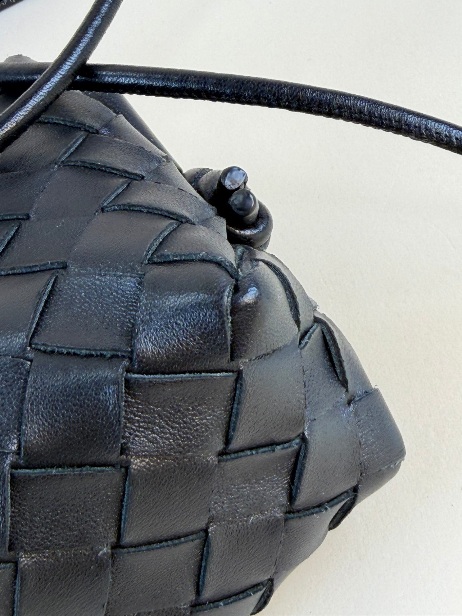 Bottega Veneta Black Intrecciato Mini Loop Camera Bag