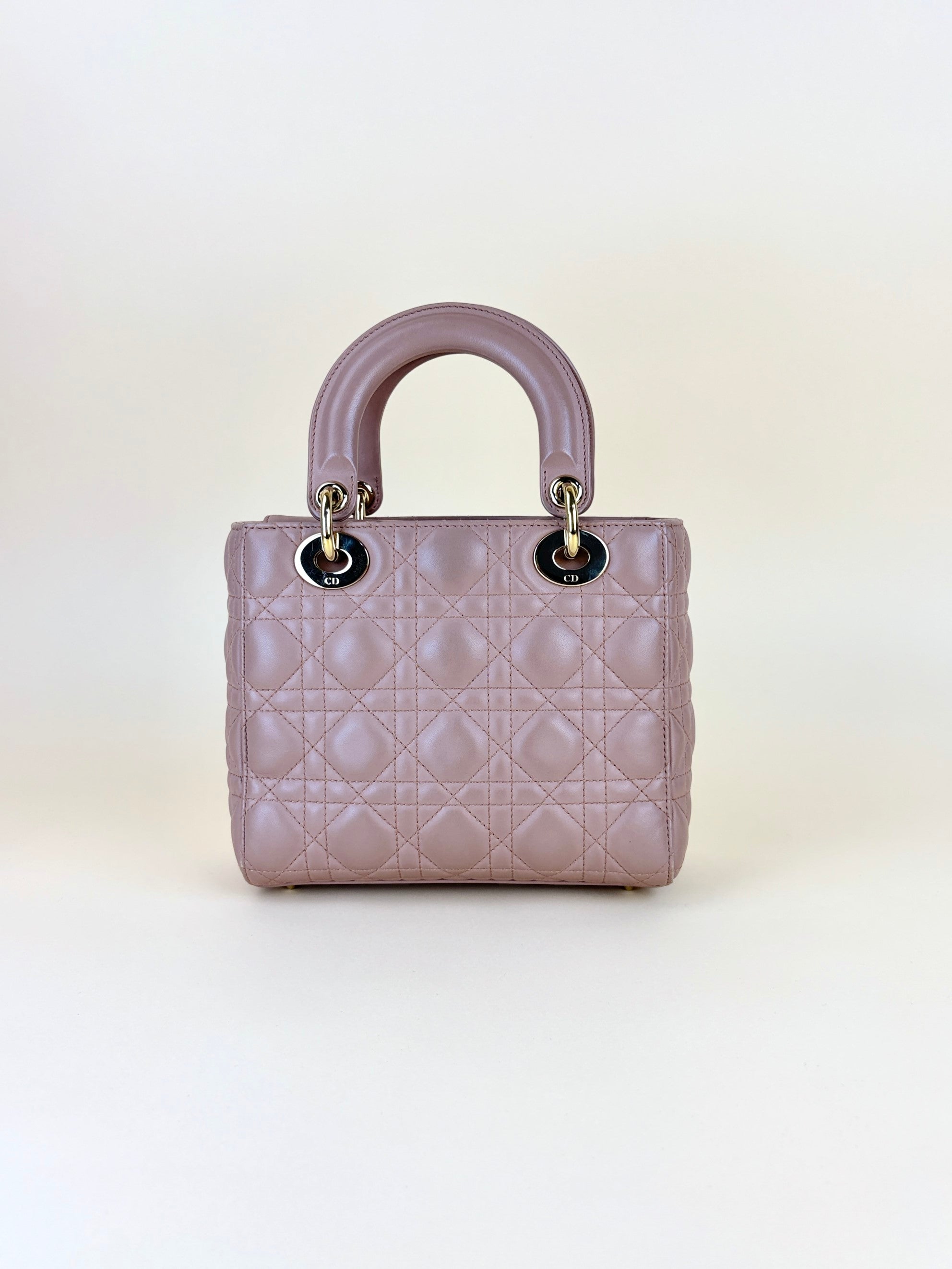 Christian Dior blush caannage lambskin small lady Dior my ABCDIOR