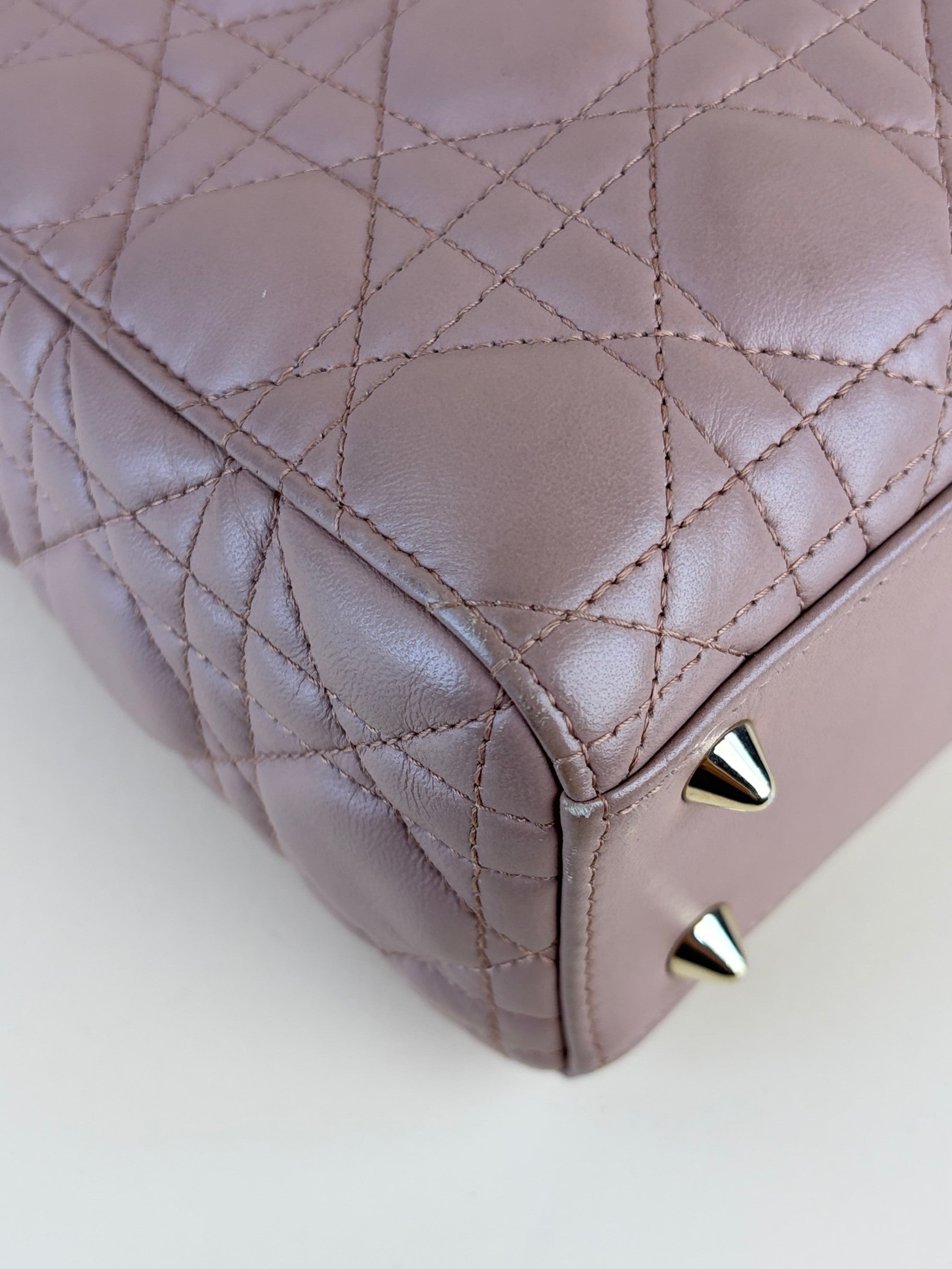 Christian Dior blush caannage lambskin small lady Dior my ABCDIOR