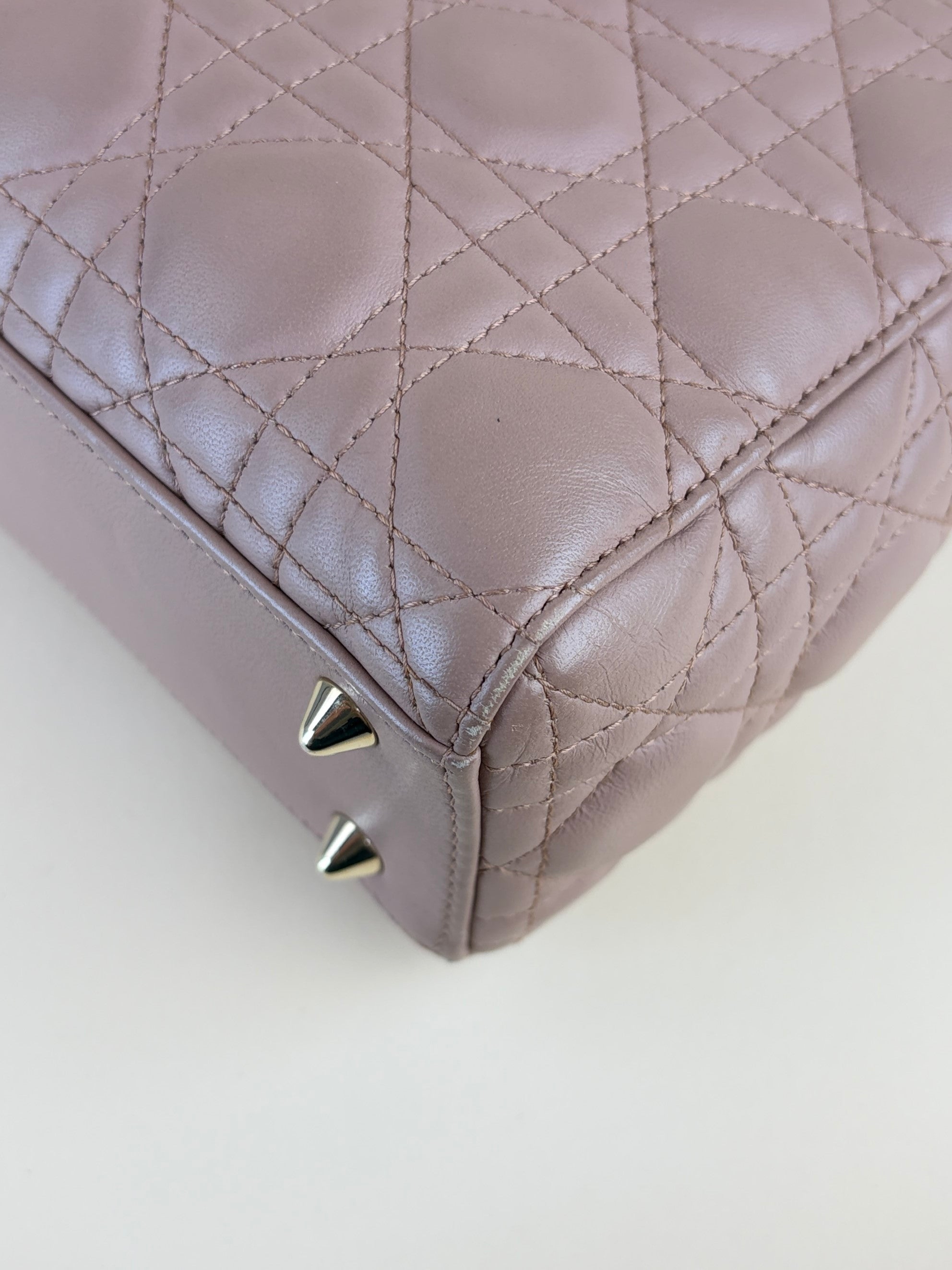 Christian Dior blush caannage lambskin small lady Dior my ABCDIOR