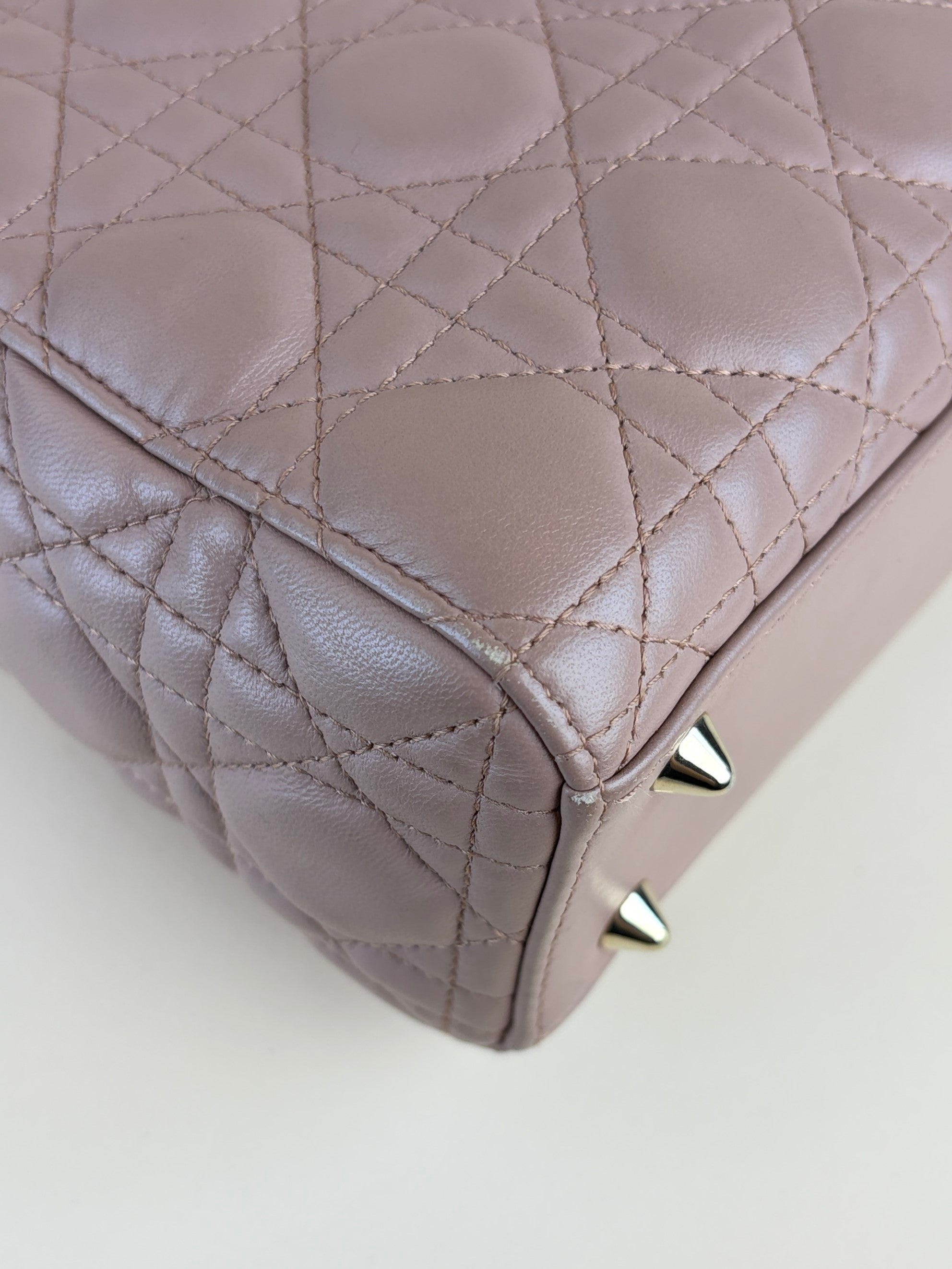 Christian Dior blush caannage lambskin small lady Dior my ABCDIOR