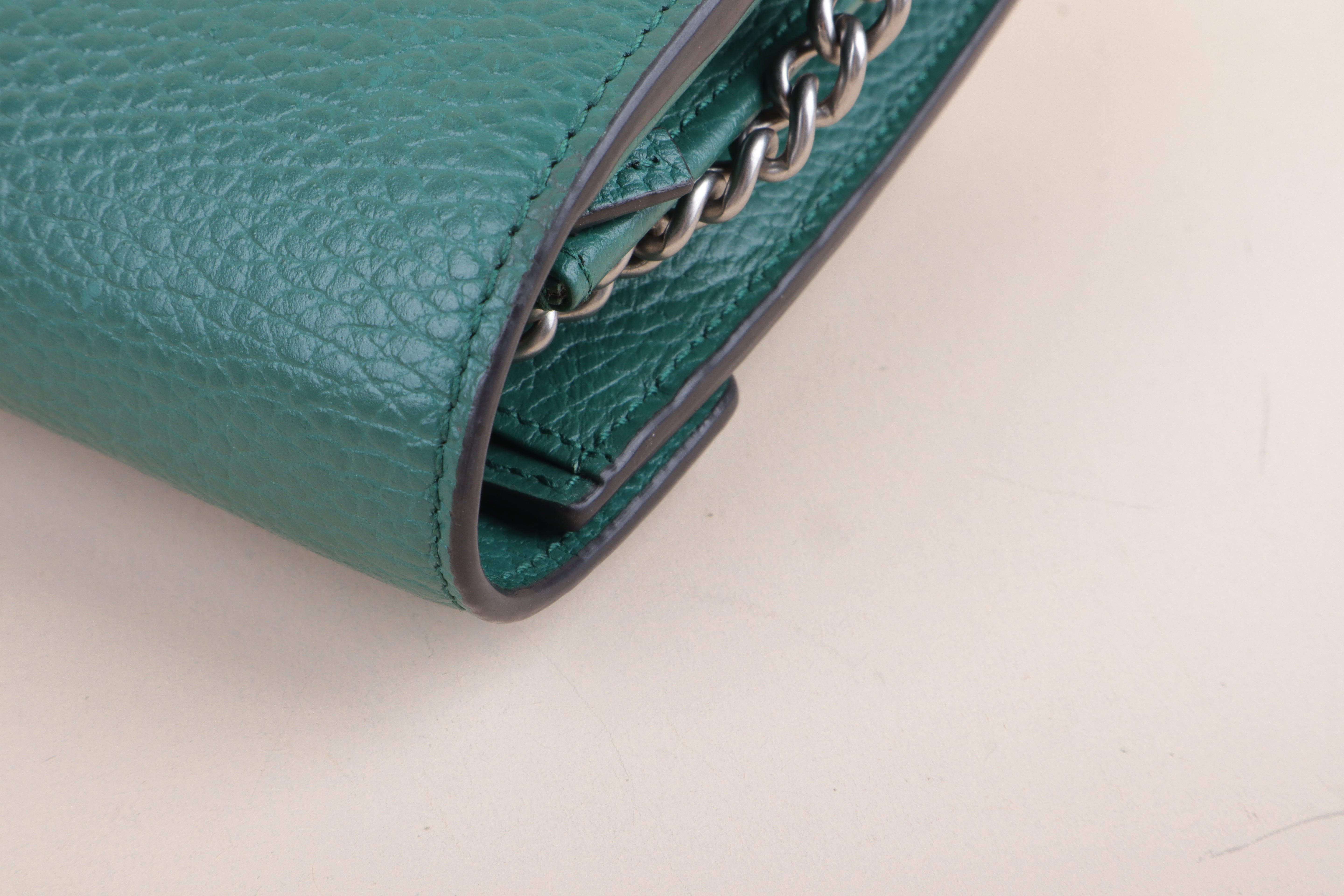Gucci green Dionysus wallet on Chain crystal logo Bag