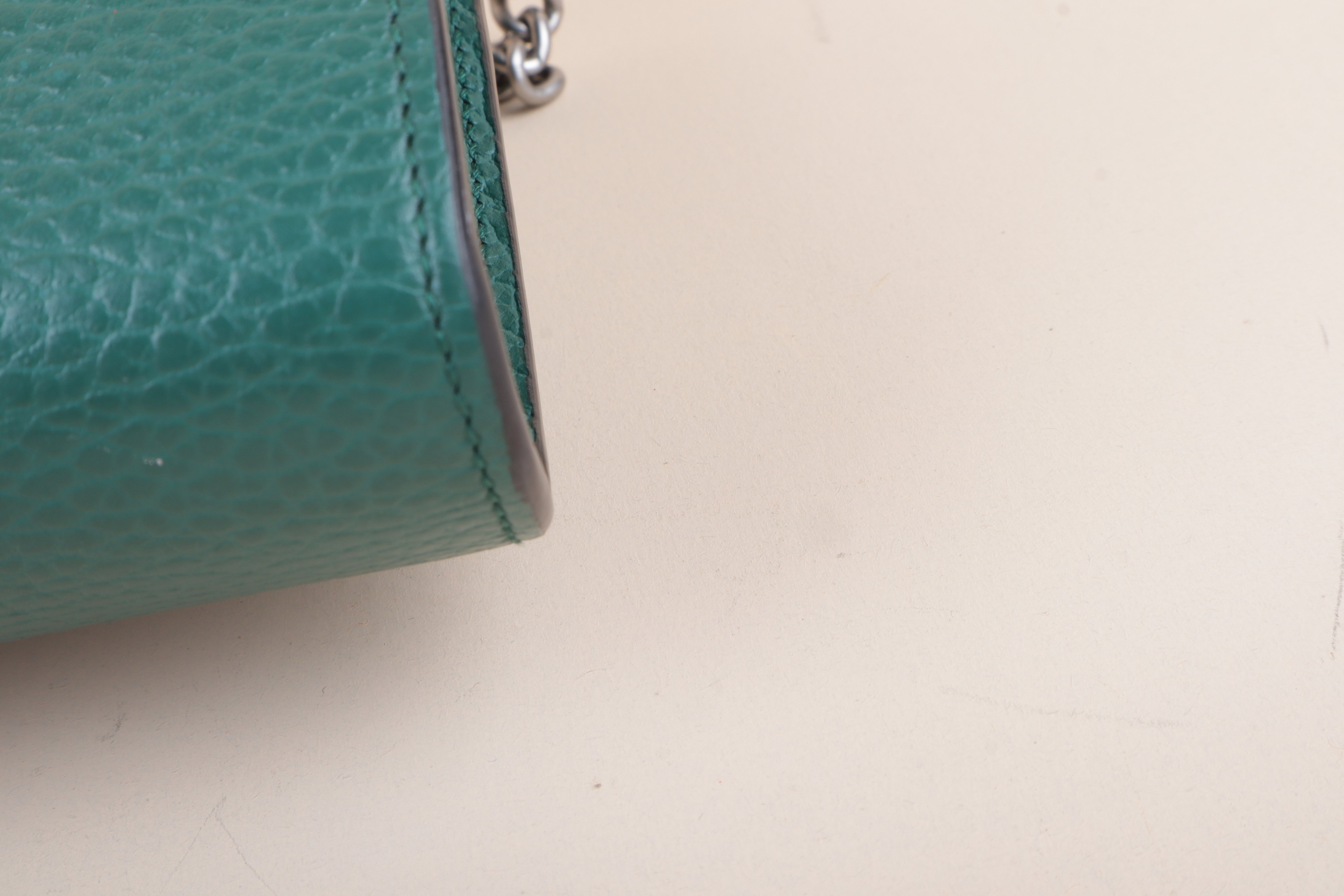 Gucci green Dionysus wallet on Chain crystal logo Bag